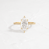 Whisper Ring with Pave Band, Marquise Cut (14k Yellow Gold)