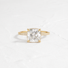 Whisper Ring with Pave Band, Cushion Cut (14k Yellow Gold)