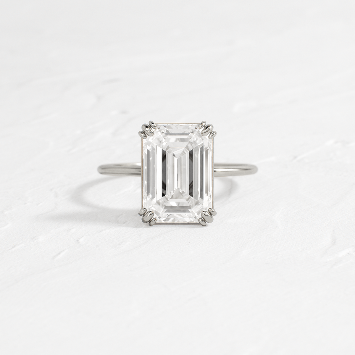 Threaded Ring, Emerald Cut | Handcrafted Engagement Ring | Melanie