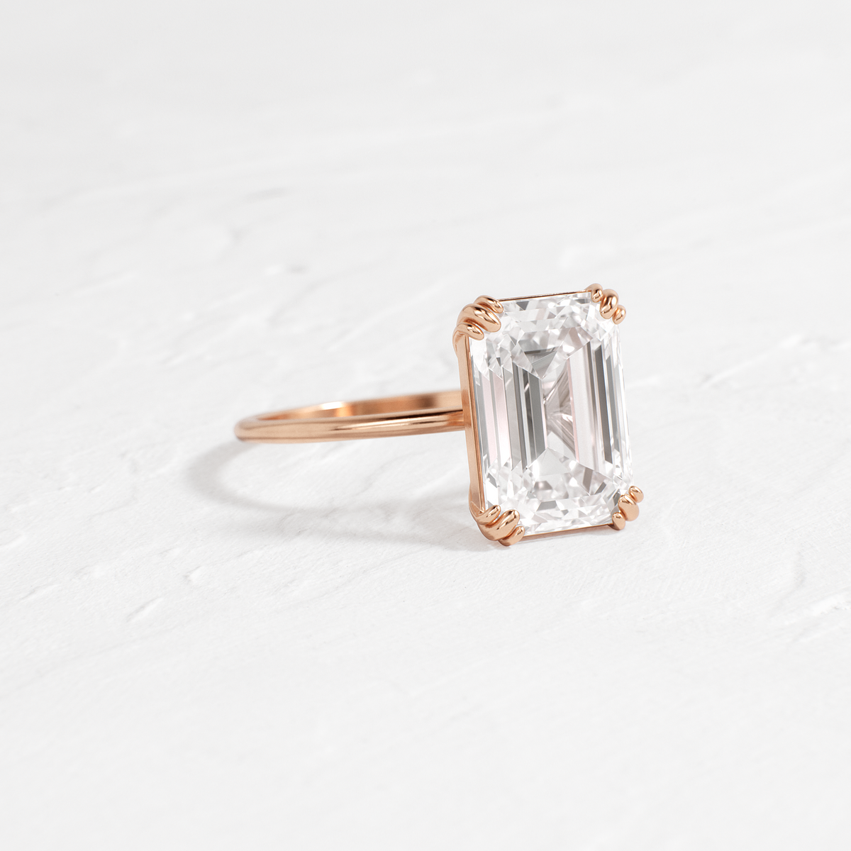 Threaded Ring, Emerald Cut | Handcrafted Engagement Ring | Melanie