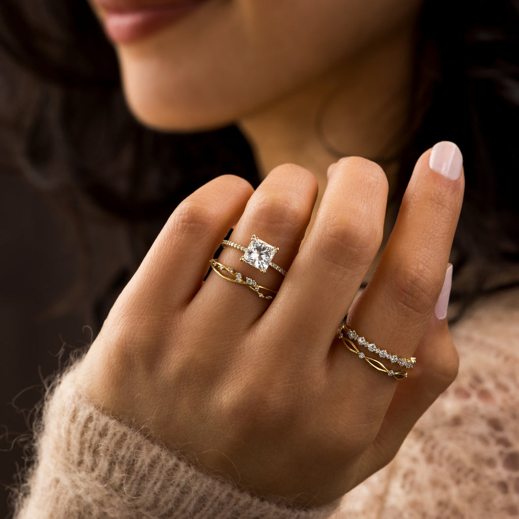 Threaded Ring, 1.02ct. LAB-Grown Princess Cut | Melanie Casey Fine Jewelry, image size:1024x1024