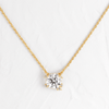 To A Flame Necklace, Round Cut (14k Yellow Gold)
