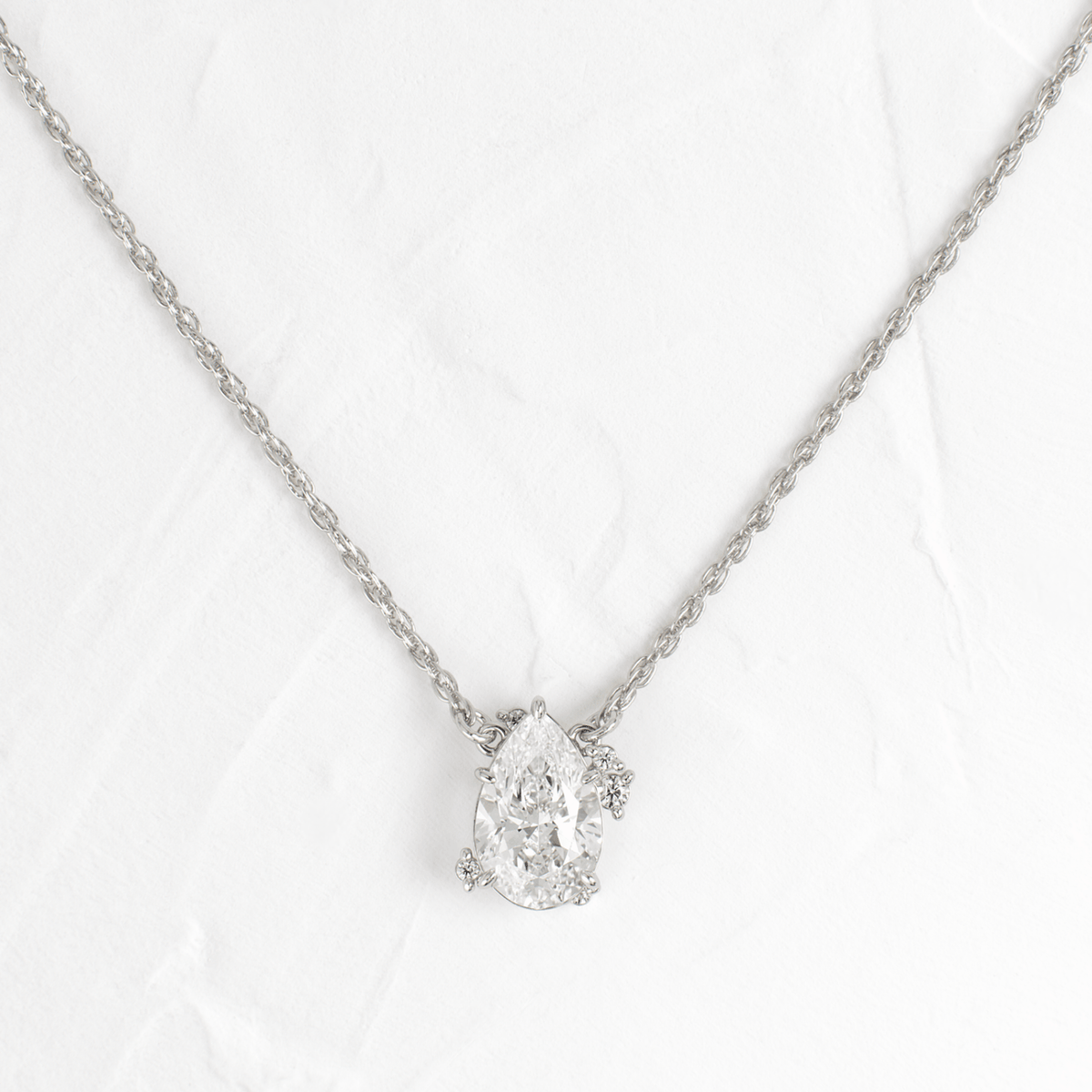 To A Flame Necklace, Pear Cut | Melanie Casey