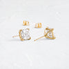 Zoom in on Threaded Studs, Princess Cut (14k Yellow Gold)