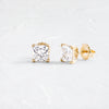 Threaded Studs, Princess Cut (14k Yellow Gold)