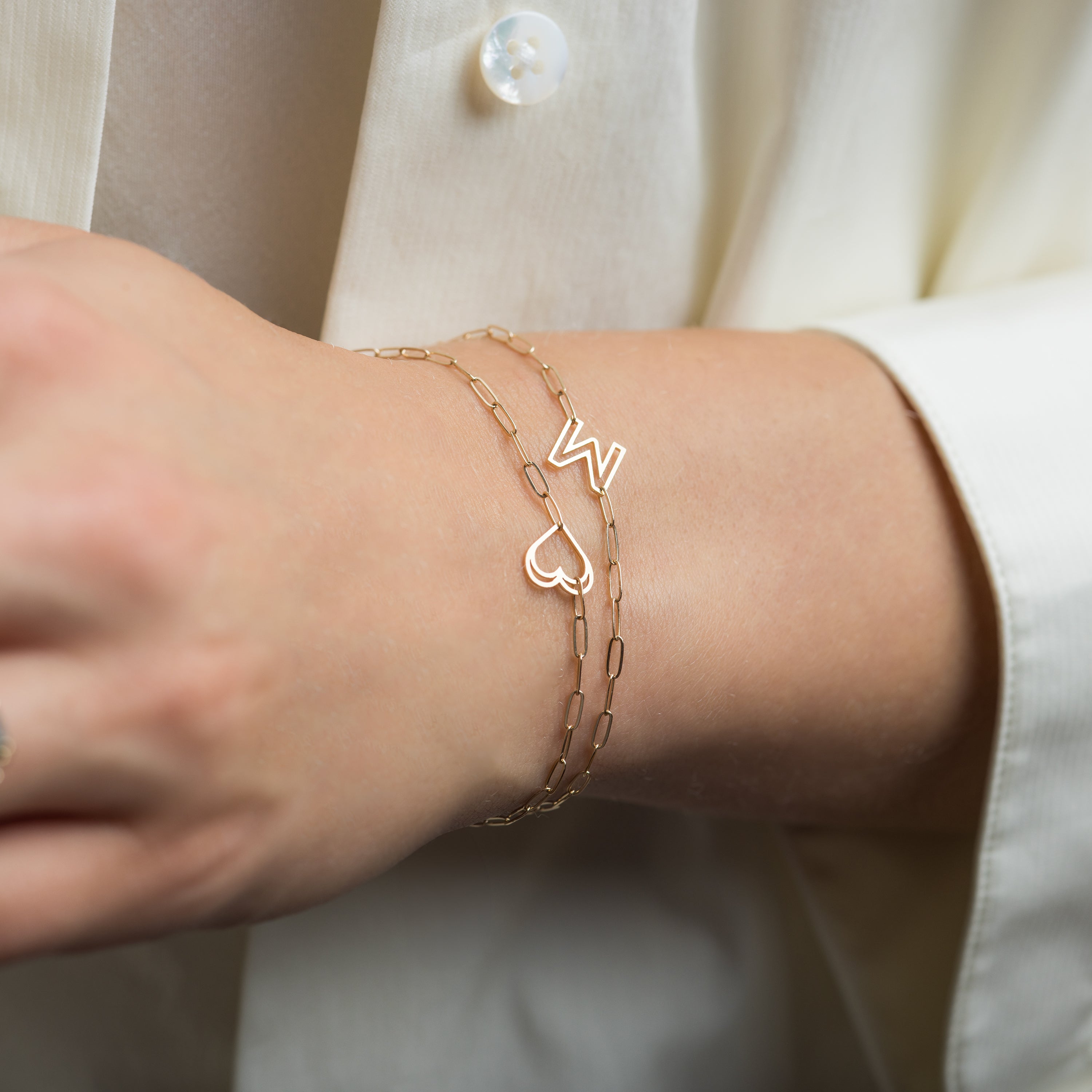 Single Chain Letter Bracelet | Melanie Casey Fine Jewelry