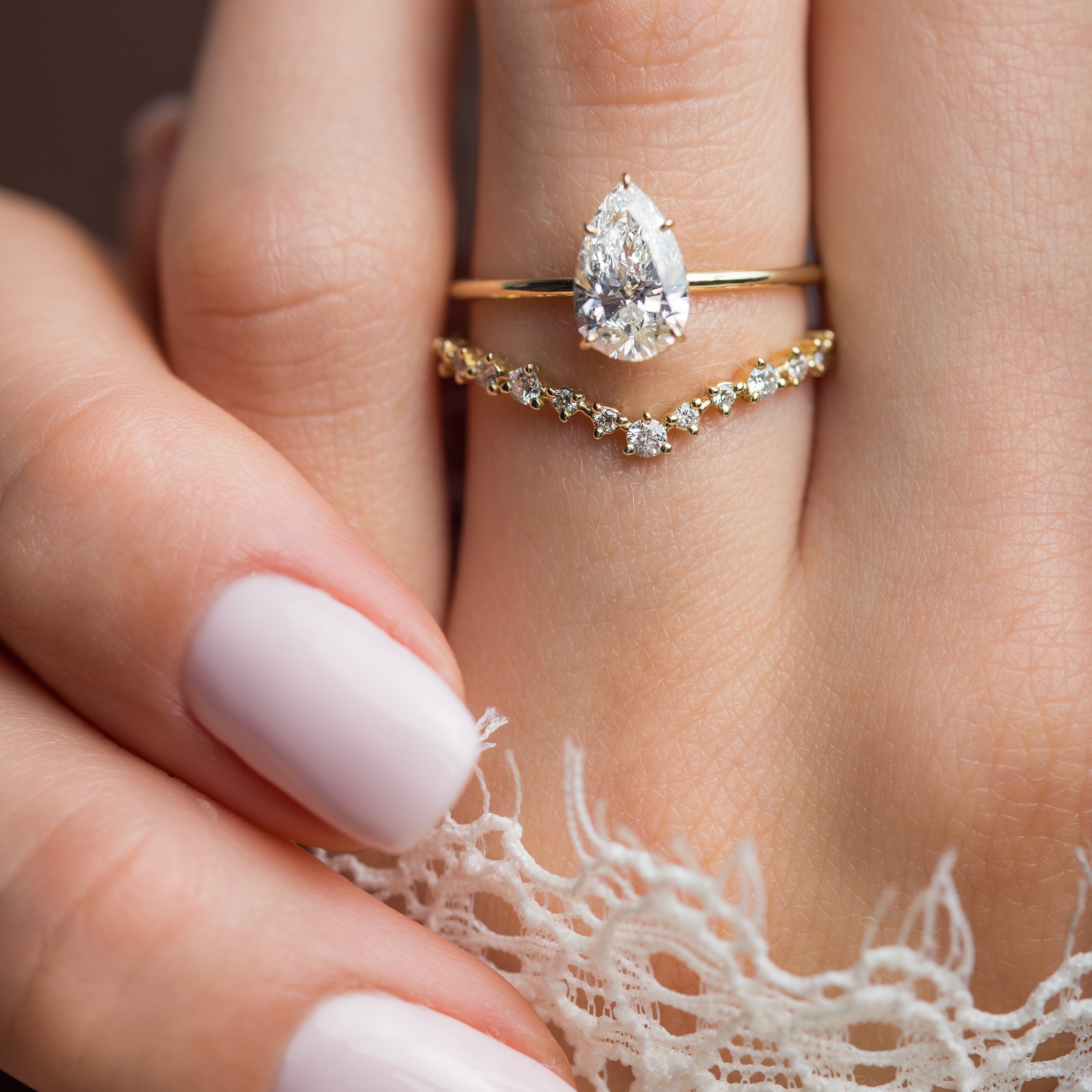 Whisper Ring, Pear Cut - Melanie Casey