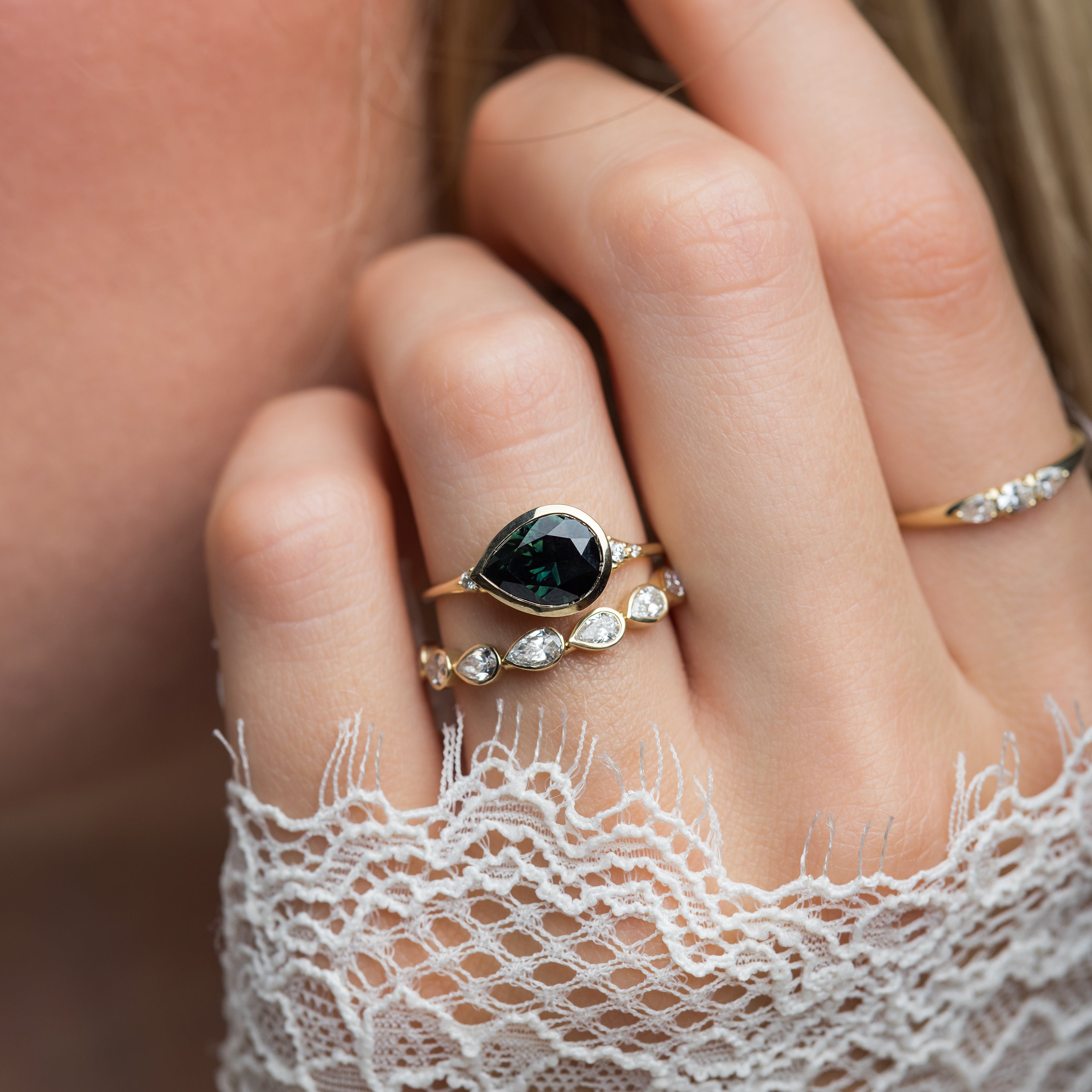 Evenfall Ring, 2.52ct. Bluish-Green Australian Sapphire | Melanie