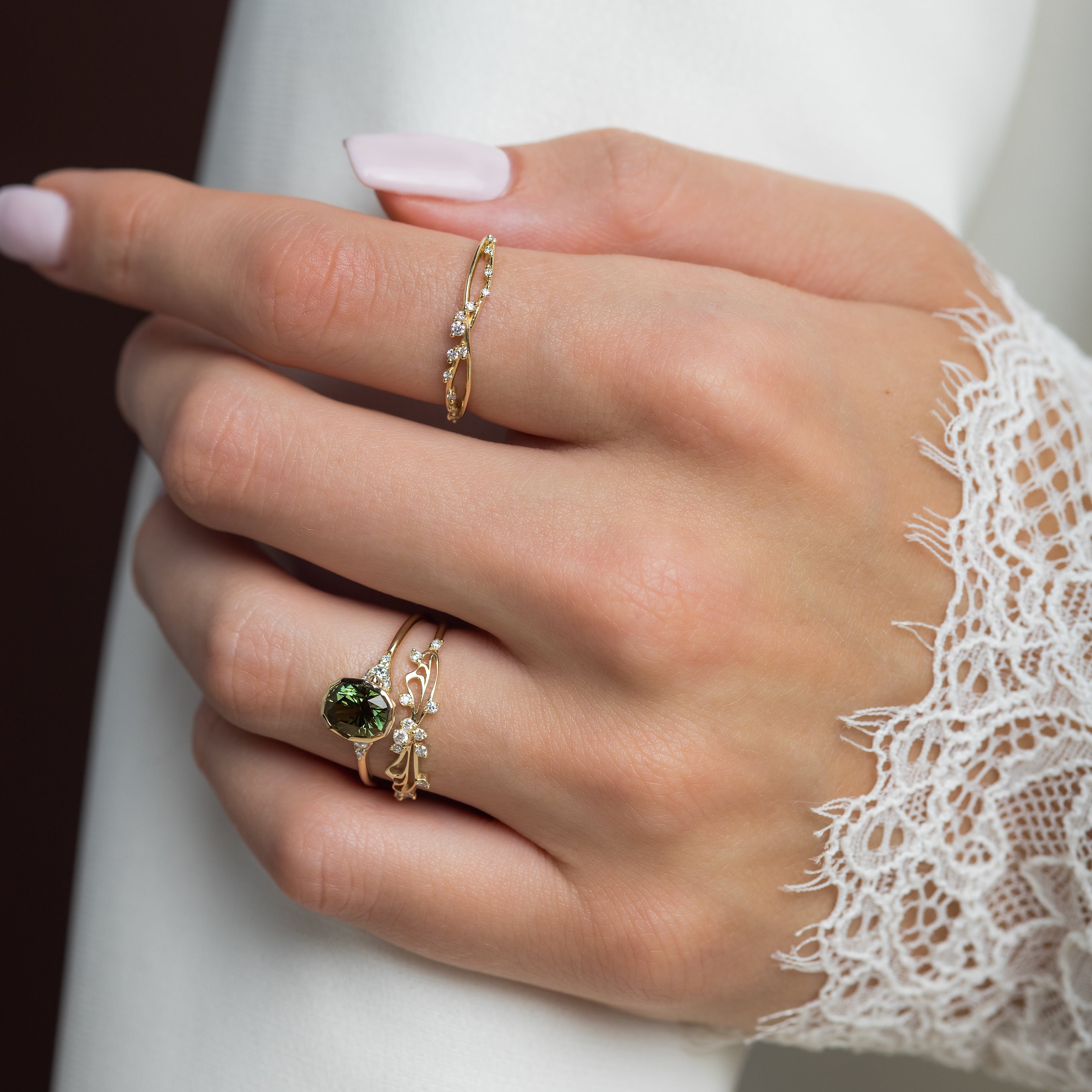 Evenfall Ring, 1.57ct. Green Thai Sapphire | Melanie Casey Jewelry