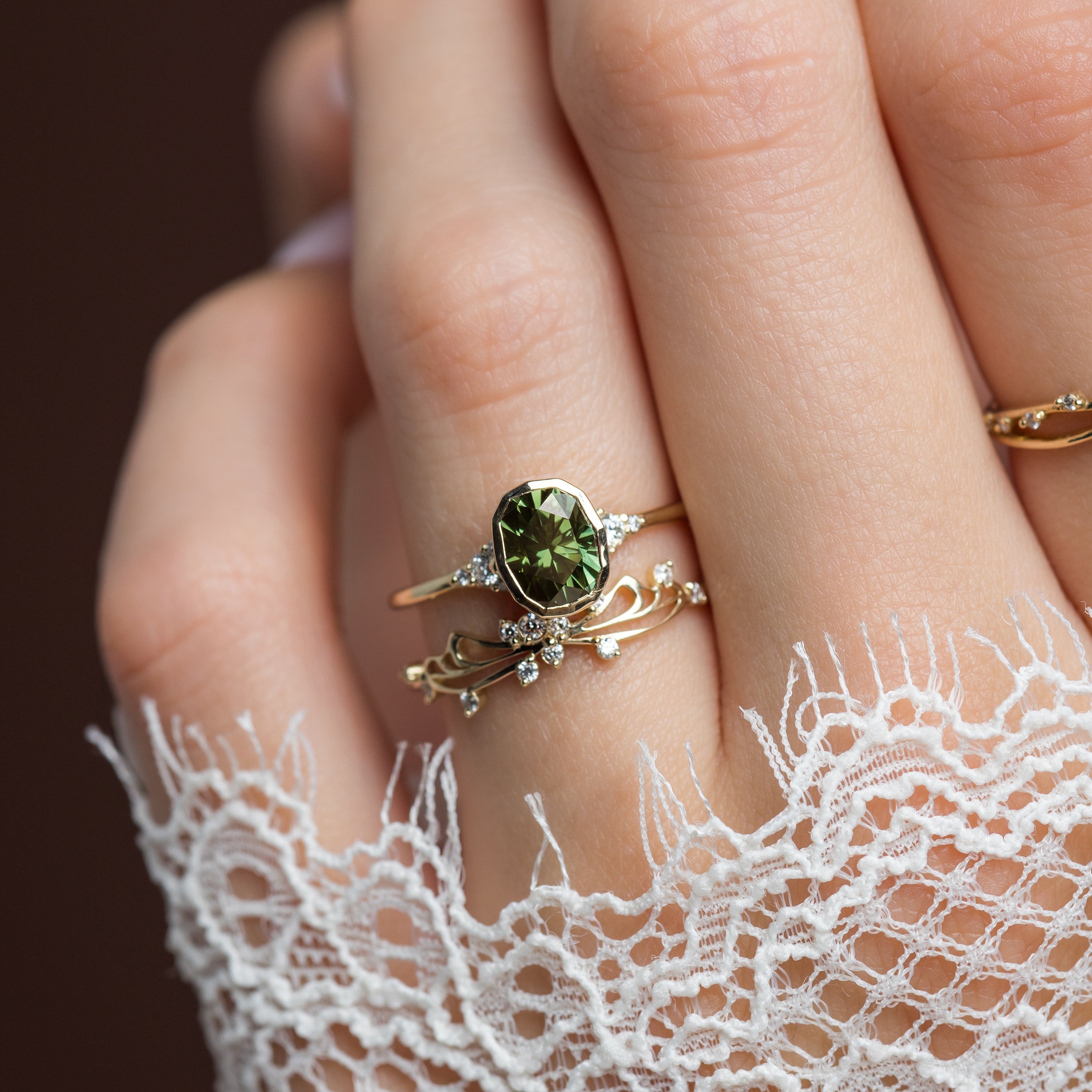 Gemstones 凛 Evenfall Ring, 1.57ct. Green Thai Sapphire | Melanie Casey Jewelry