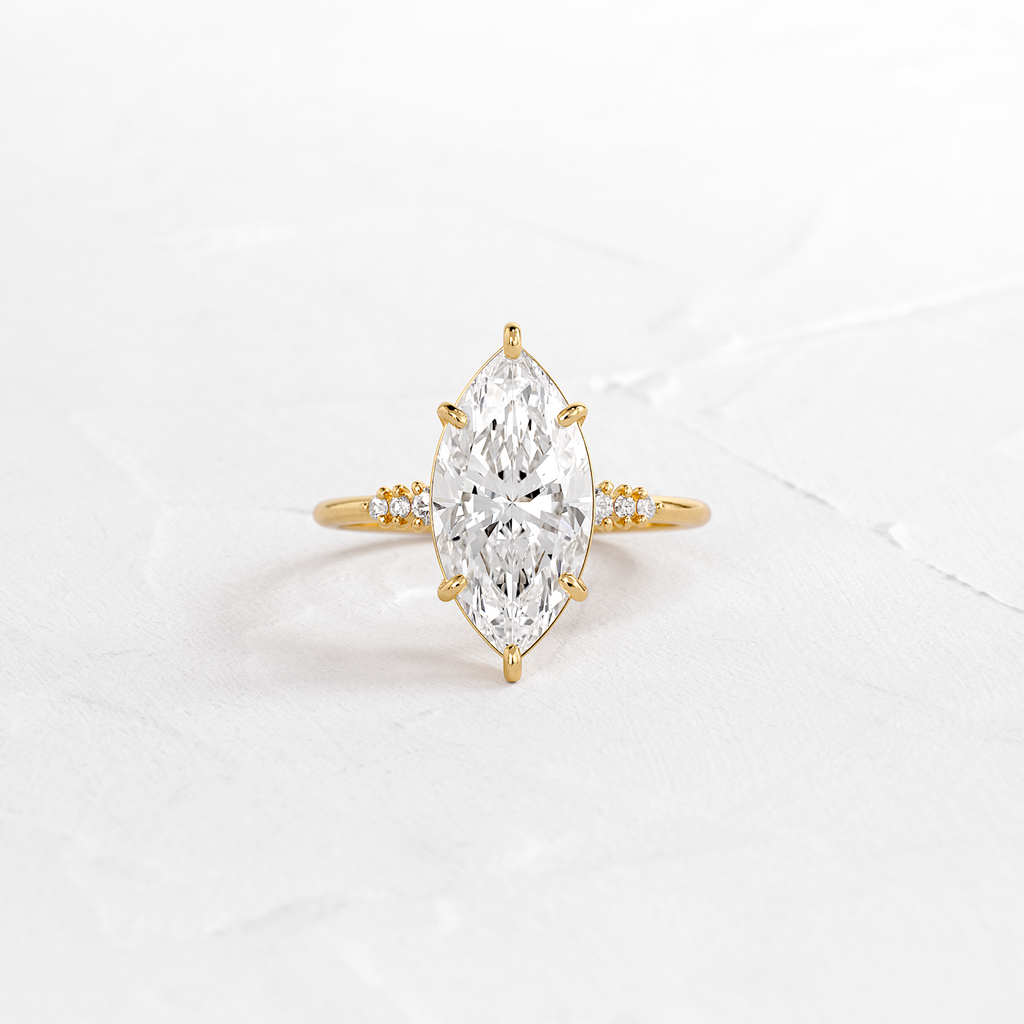 Poppy Seed Ring, Marquise Cut | Handcrafted Diamond Engagement