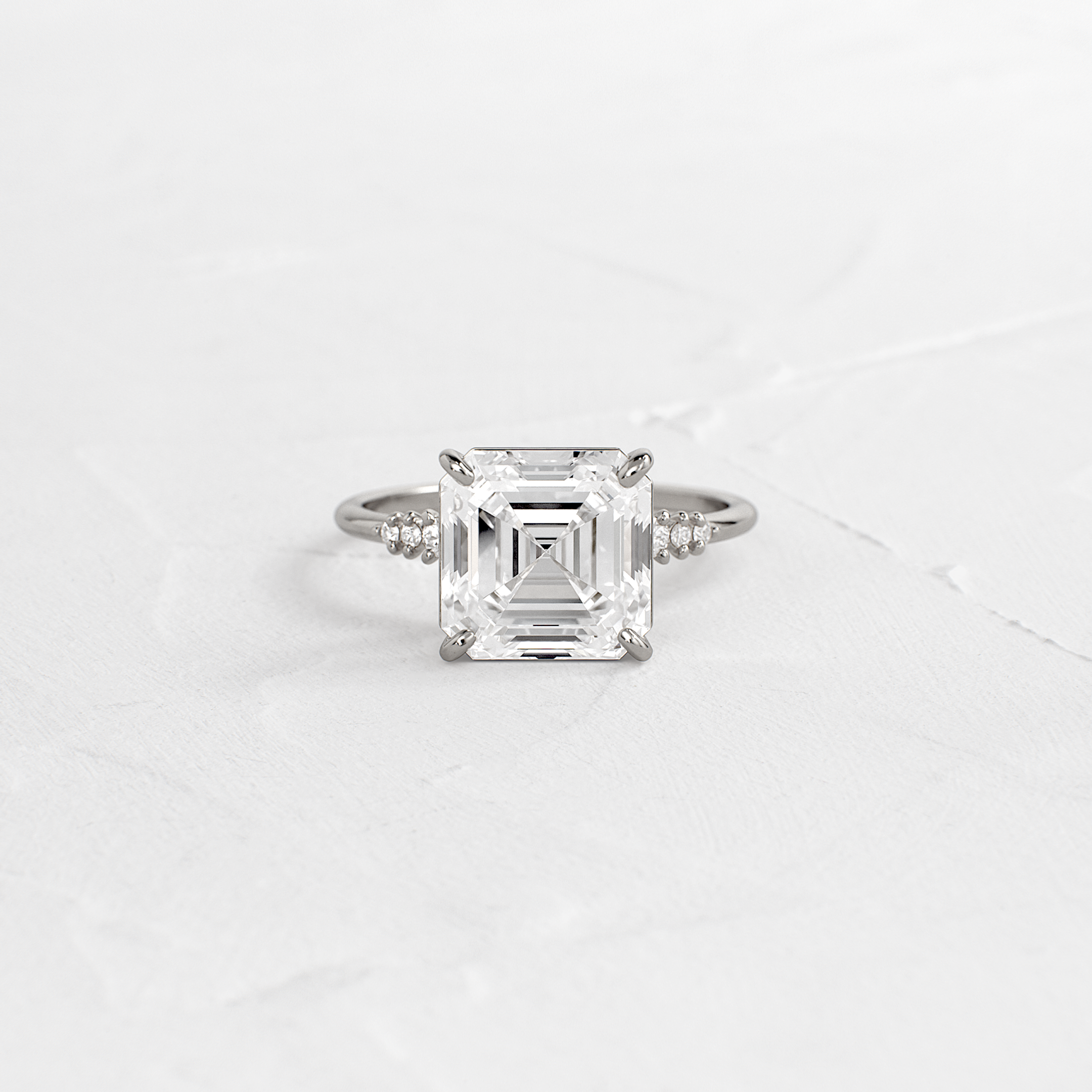 Poppy Seed Ring, Asscher Cut | Handcrafted Diamond Engagement Ring