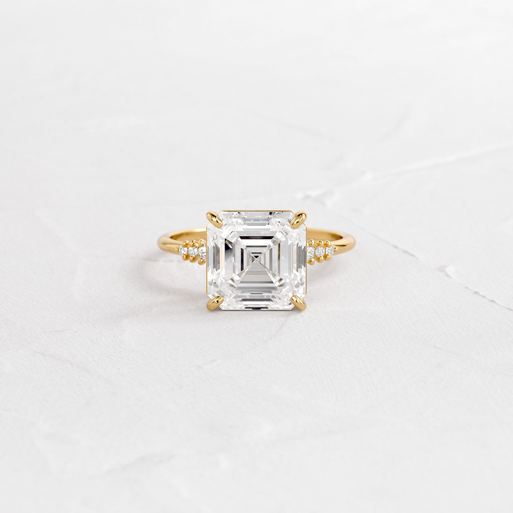 Poppy Seed Ring, Asscher Cut Handcrafted Diamond Engagement Ring