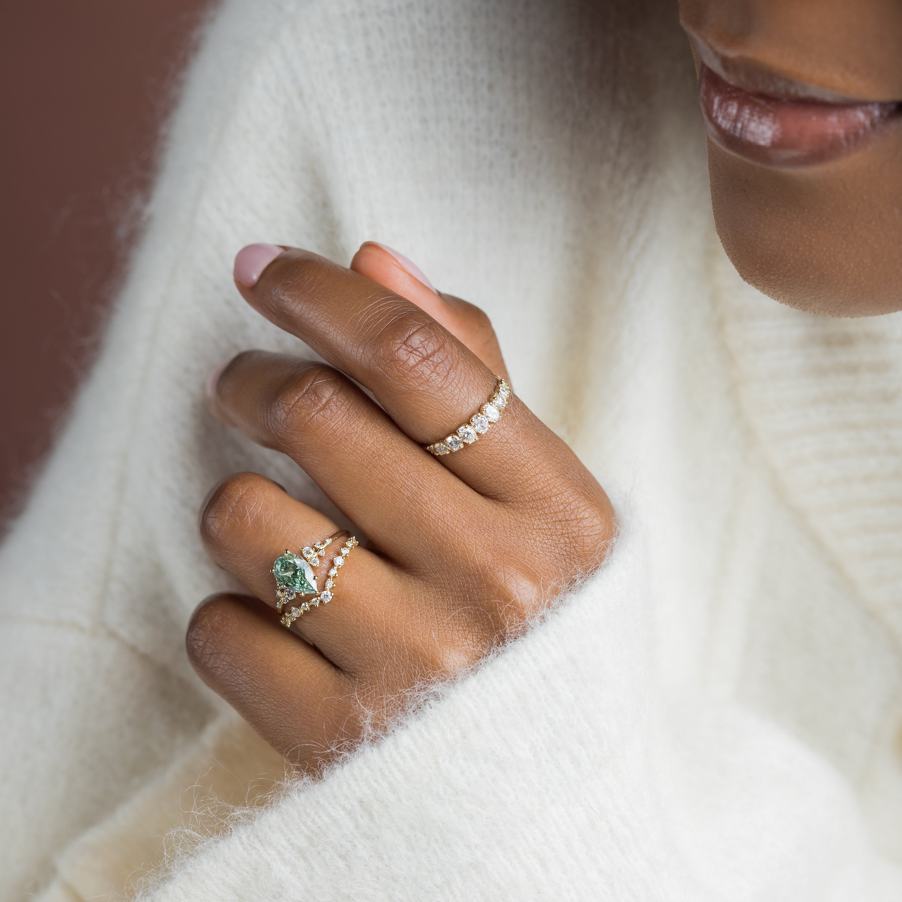 Snowdrift Ring, 1.53ct. Lab-Grown Green Diamond | Melanie Casey