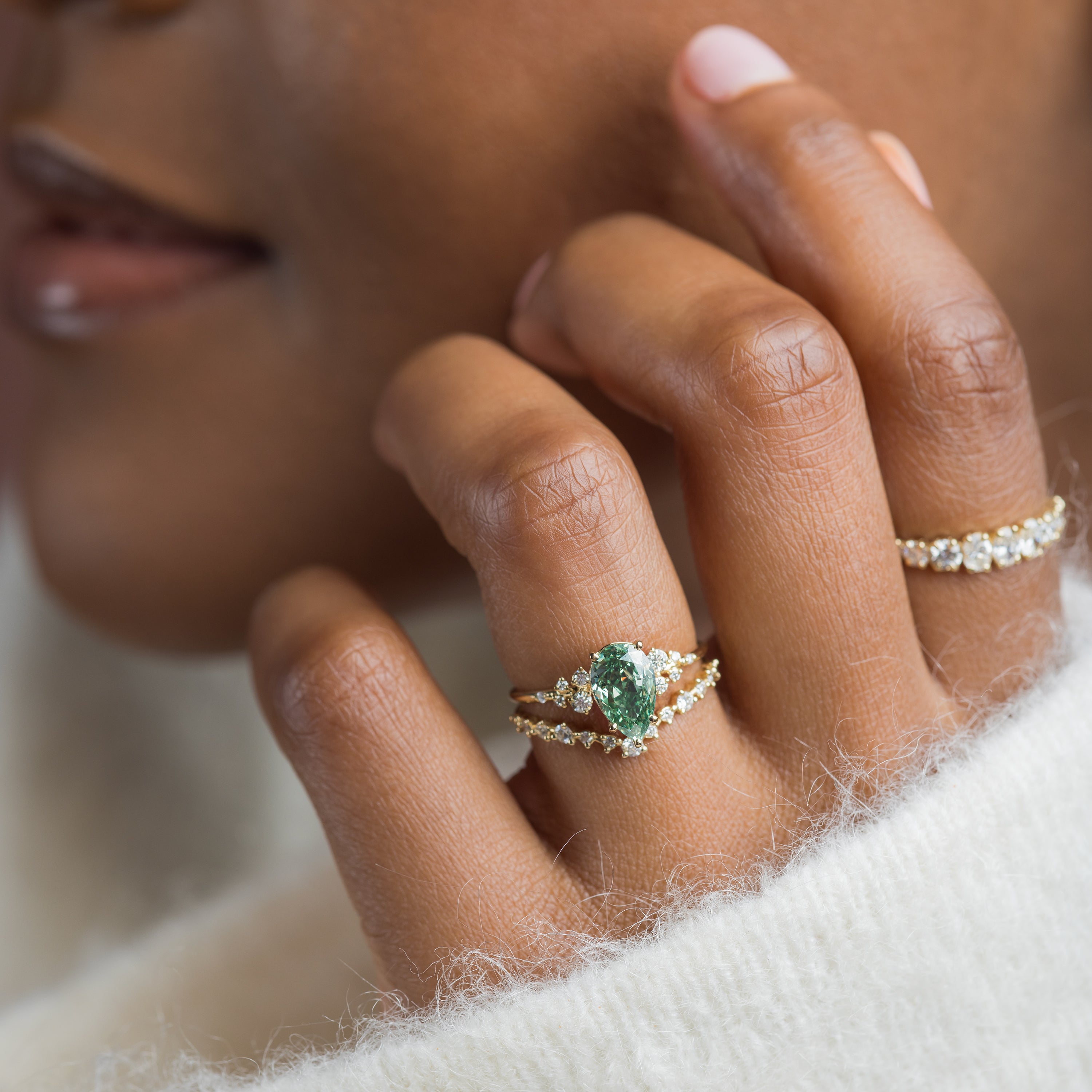 Snowdrift Ring, 1.53ct. Lab-Grown Green Diamond | Melanie Casey