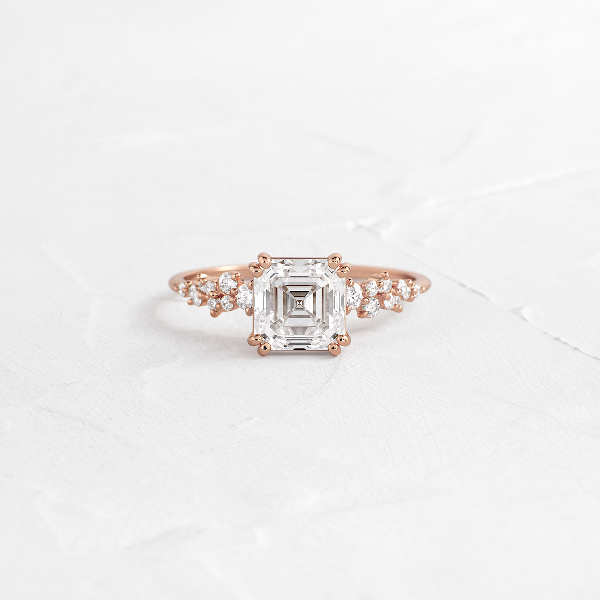 オーダー品  ASSCHER 0.60 ダイヤハート トップPt900 On The Horizon Ring, Asscher Cut | Melanie Casey Jewelry