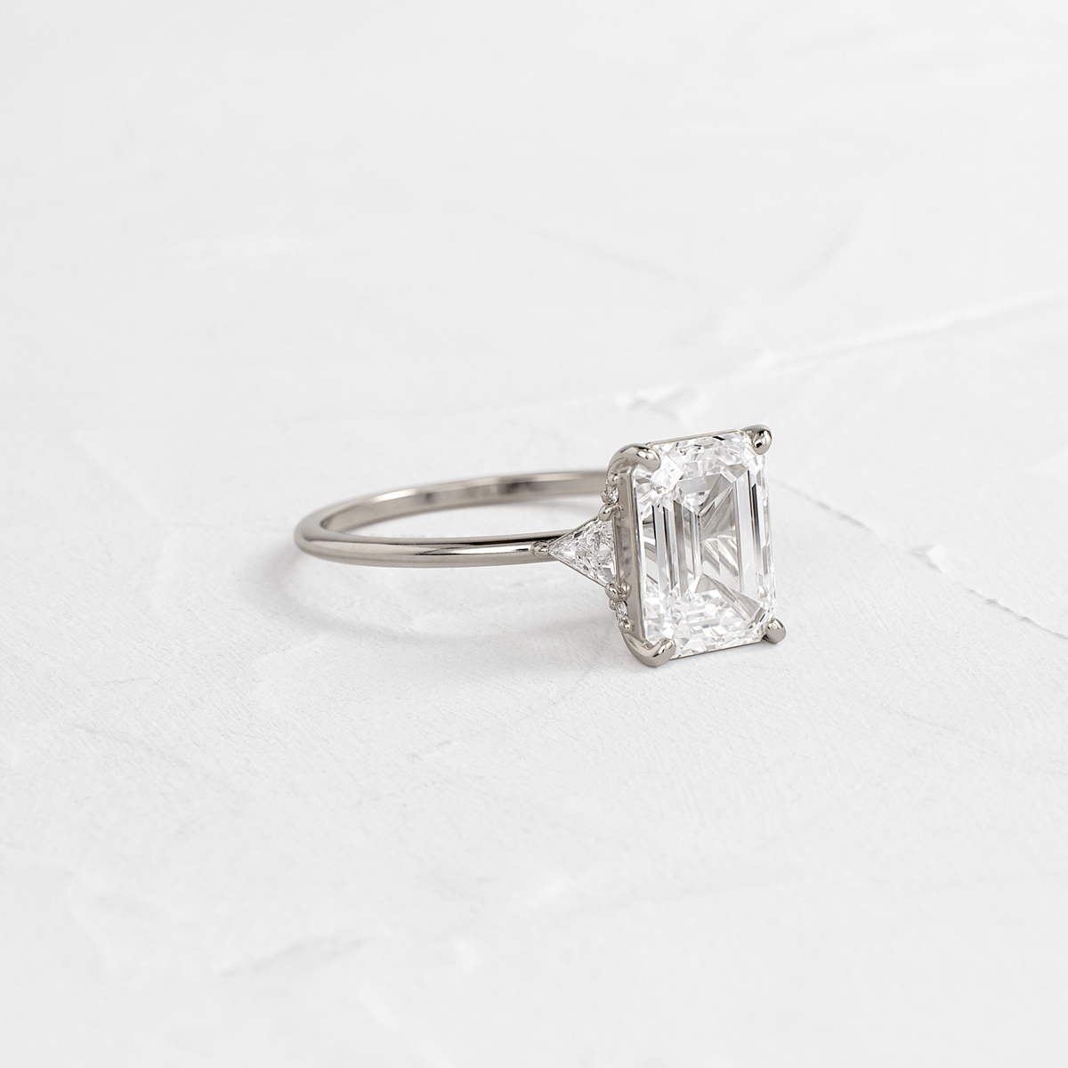 Surmount Ring, Emerald Cut | Handcrafted Diamond Engagement Ring