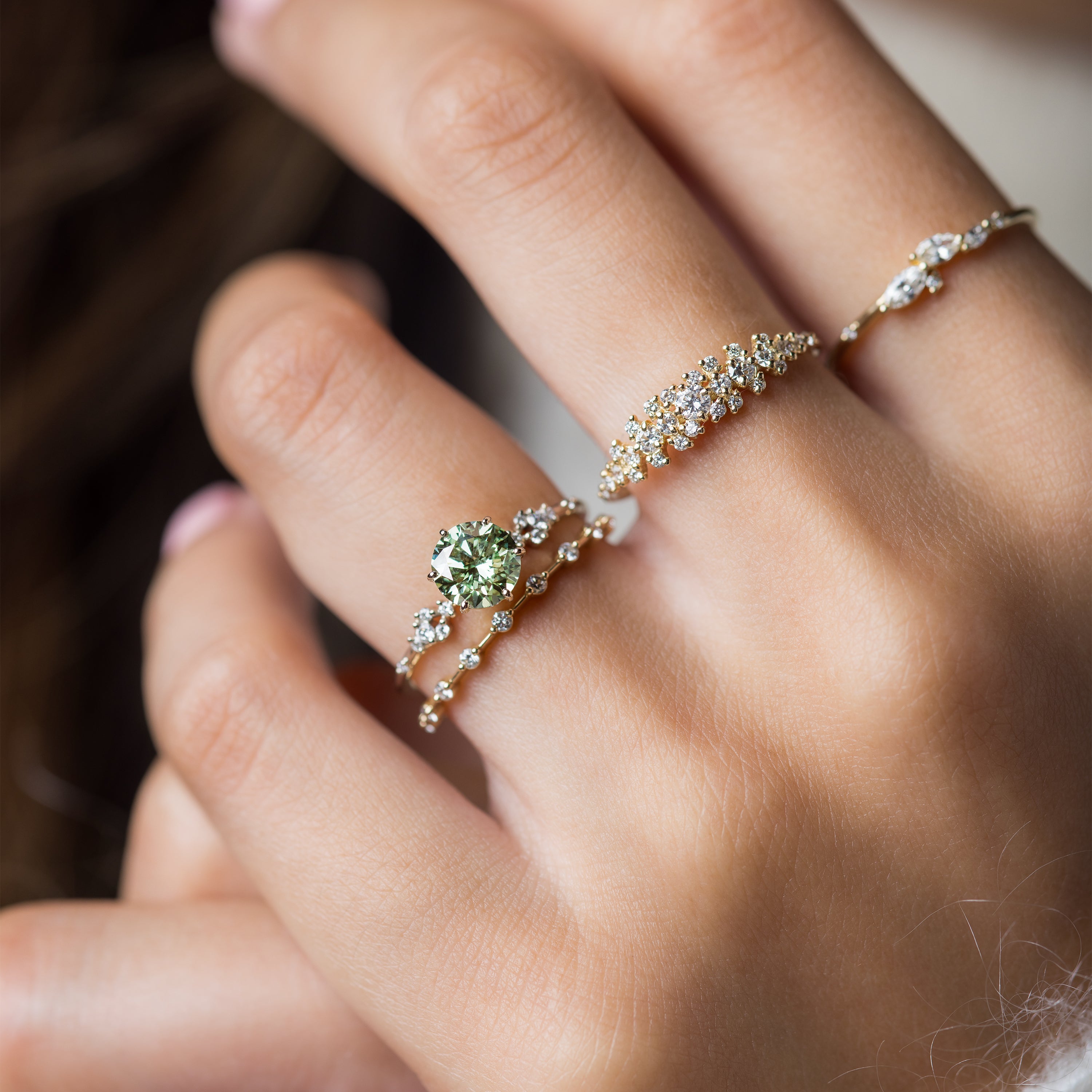 Myriad Ring, 1ct. Lab-Grown Green Diamond | Melanie Casey Jewelry