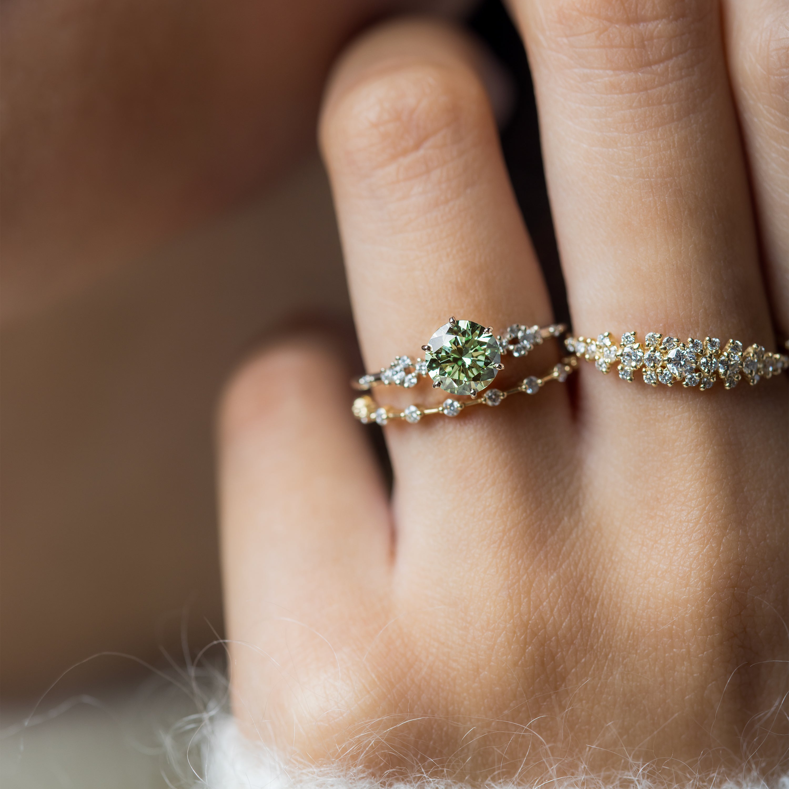 Myriad Ring, 1ct. Lab-Grown Green Diamond | Melanie Casey Jewelry