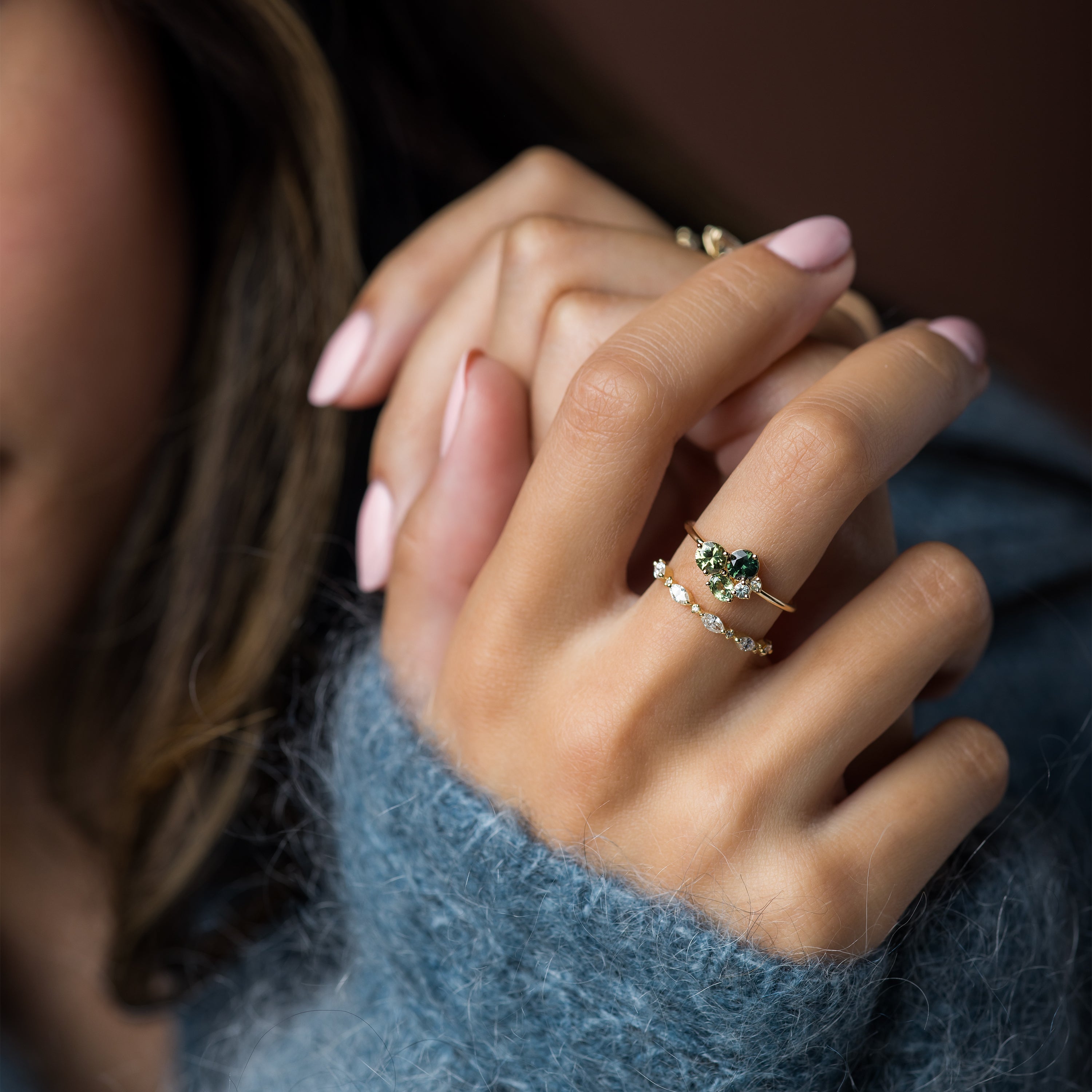 Forest Floor Cluster Ring with Sapphire | Melanie Casey Jewelry