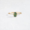 Distance Ring, 1.14ct. Blue-Green Montana Sapphire (14k Yellow Gold)