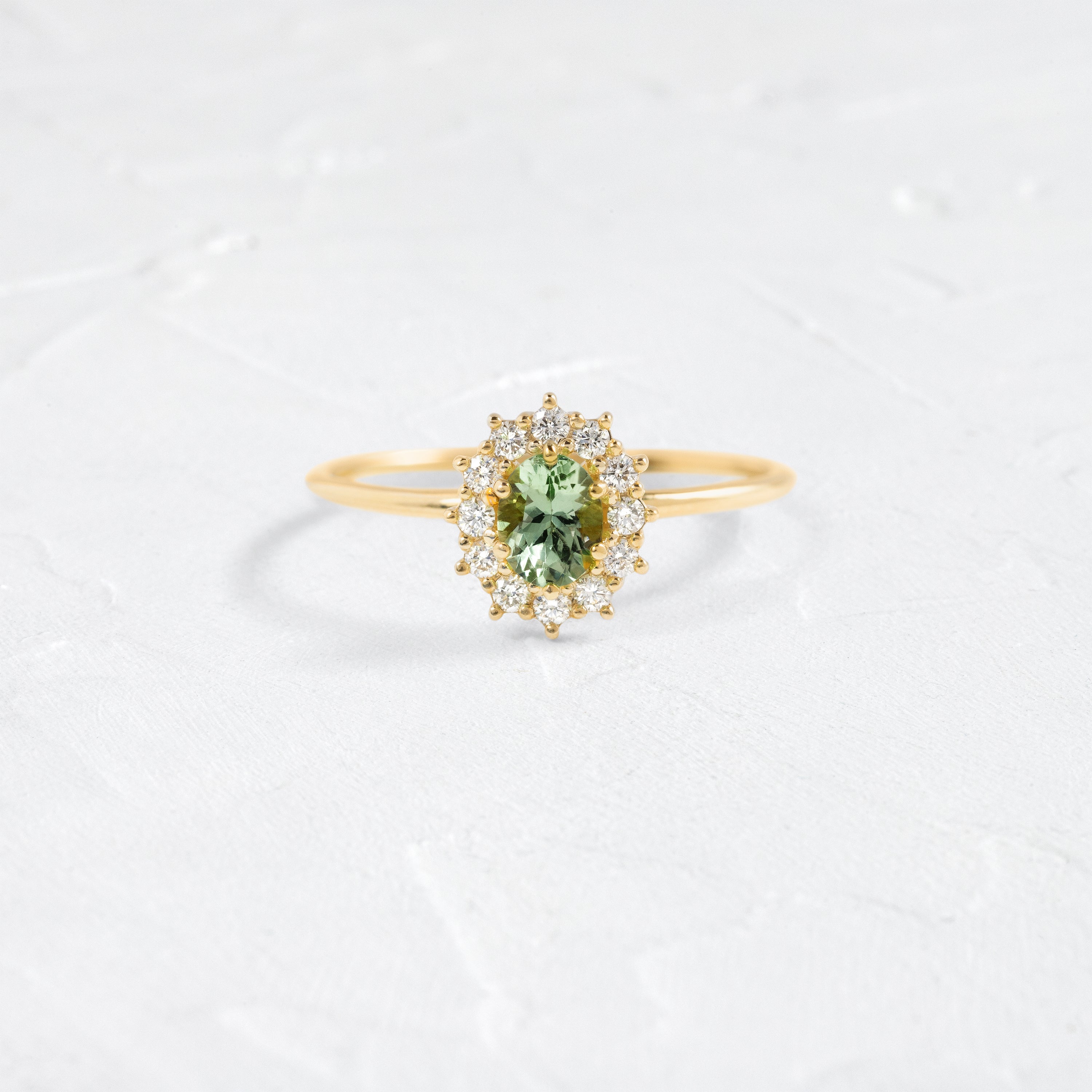 Helio Ring, 0.34ct. Mint Green Afghanistan Tourmaline | Engagement