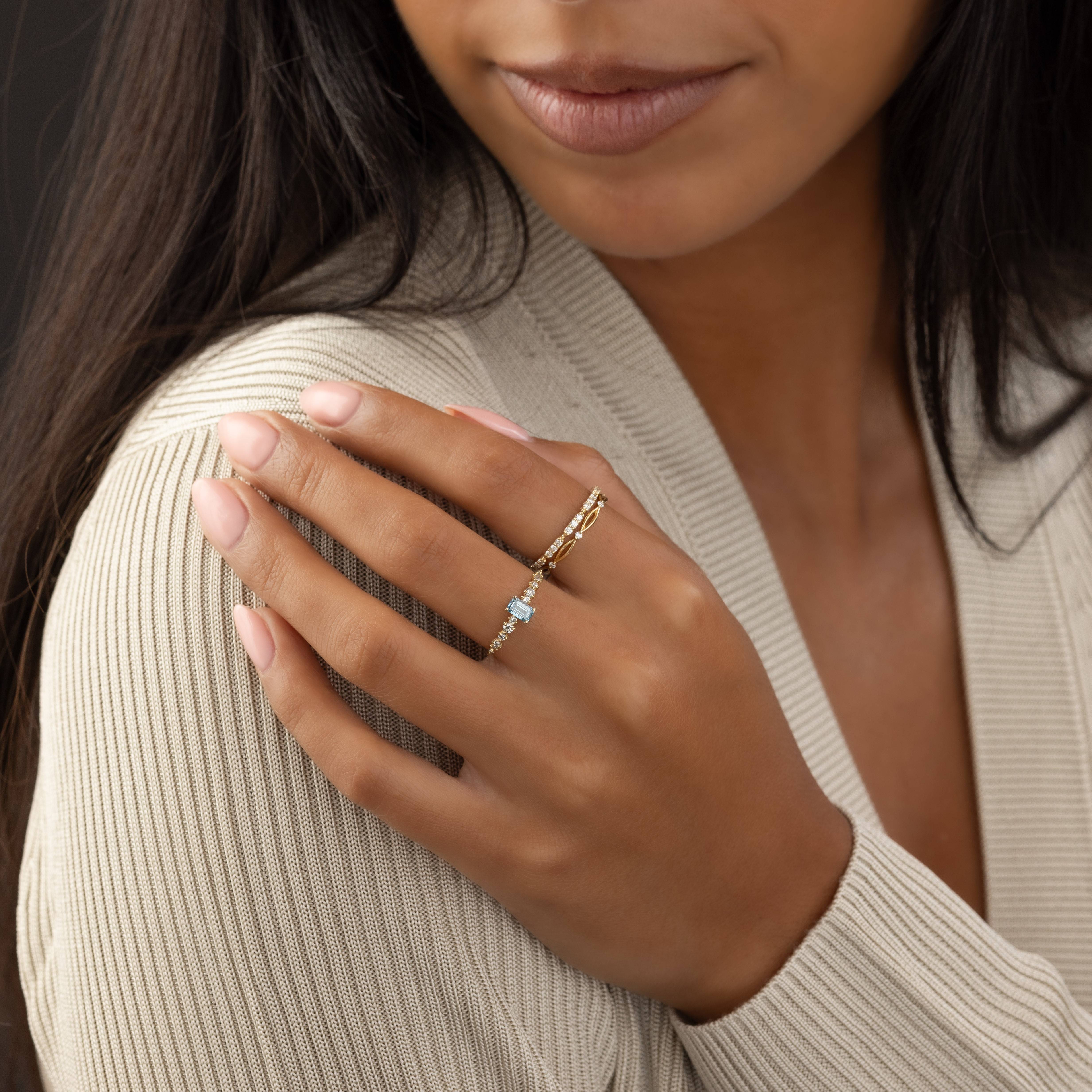 Edison Ring, Lab-Grown Blue-Green Diamond | Melanie Casey Fine Jewelry