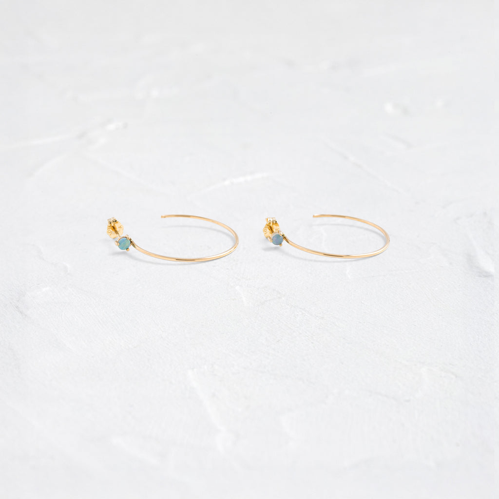 Large Opal Stud Hoops In Stock WWAKE Melanie Casey Jewelry - Main Image