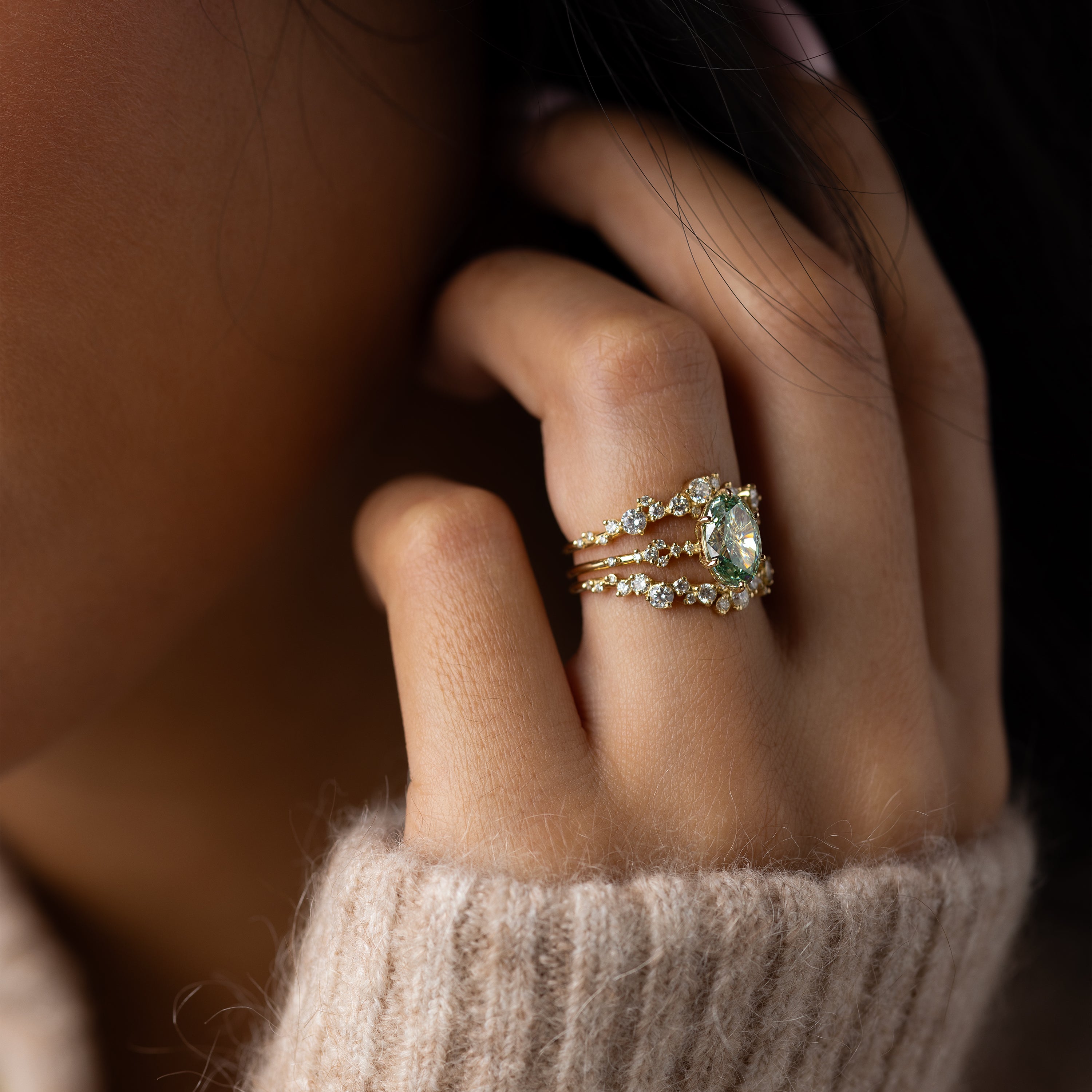 Myriad Ring, 2.02ct. Lab-Grown Green Diamond | Melanie Casey Jewelry