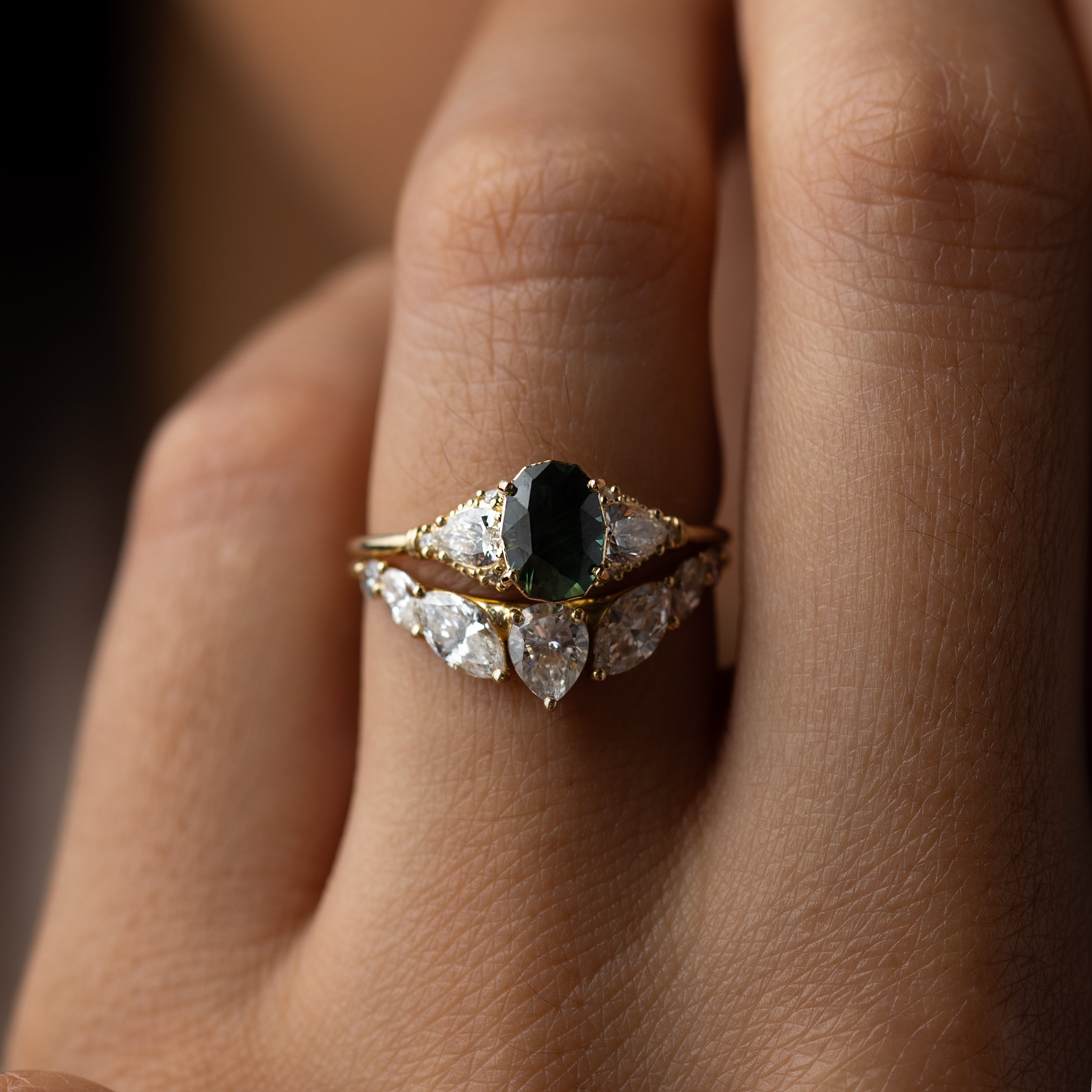 Sunlit Ring, 1.10ct. Green-Blue Thai Sapphire | Melanie Casey Fine