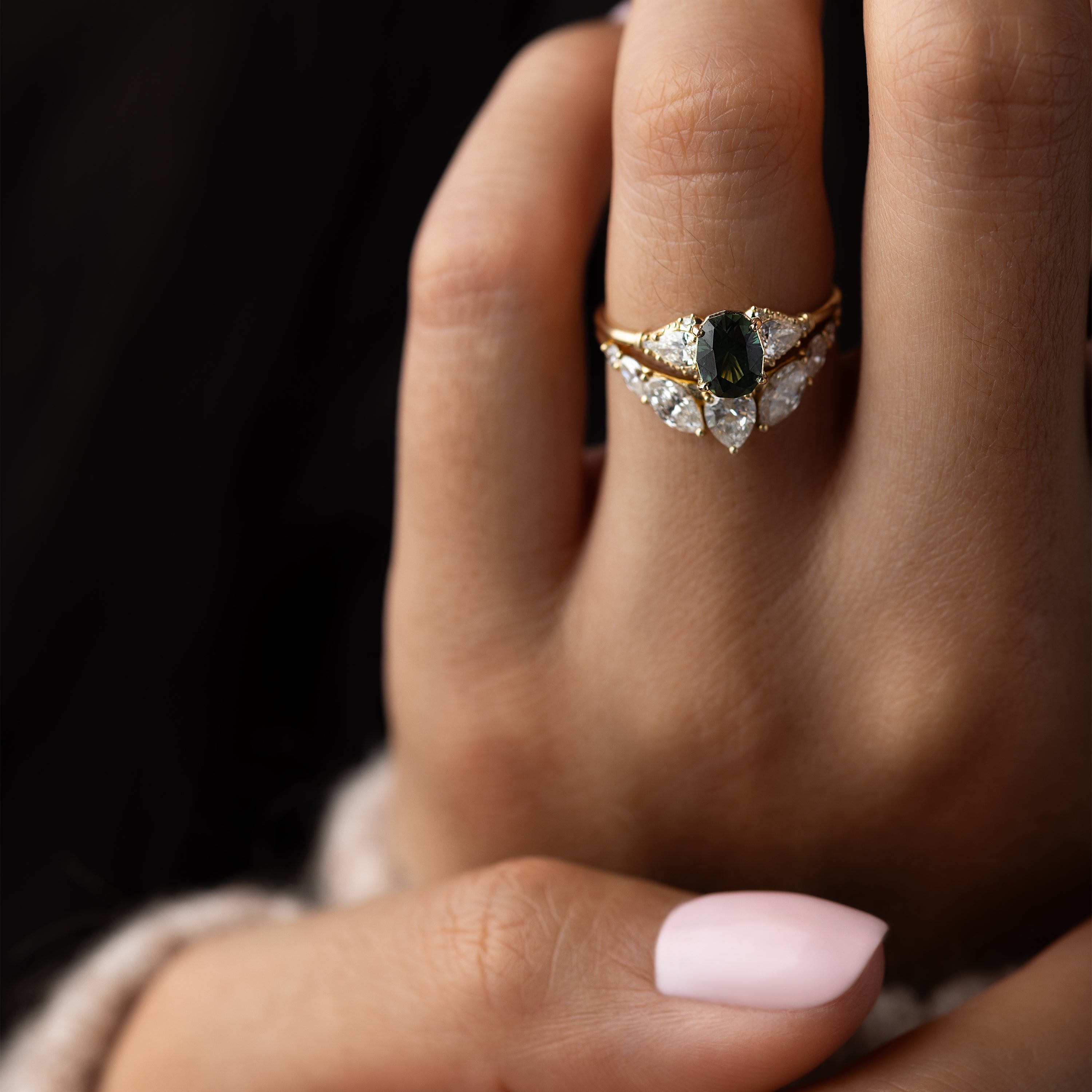 Sunlit Ring, 1.10ct. Green-Blue Thai Sapphire | Melanie Casey Fine