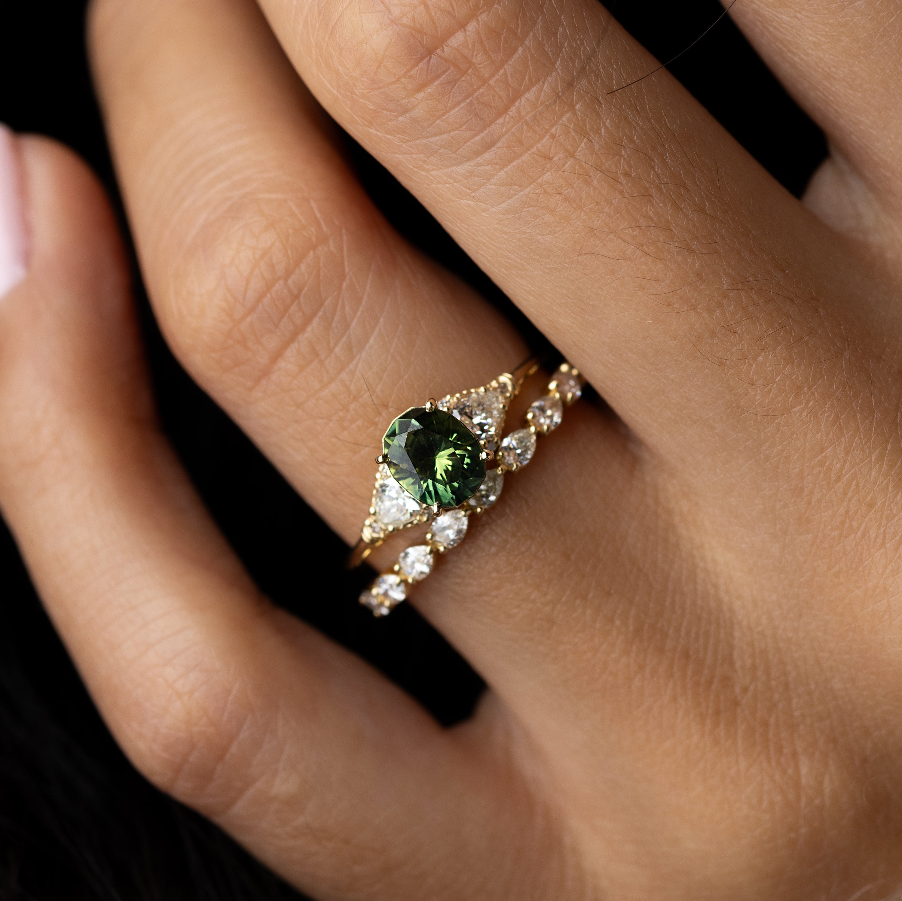 Sunlit Ring, 1.07ct. Green Thai Sapphire | Melanie Casey Fine Jewelry