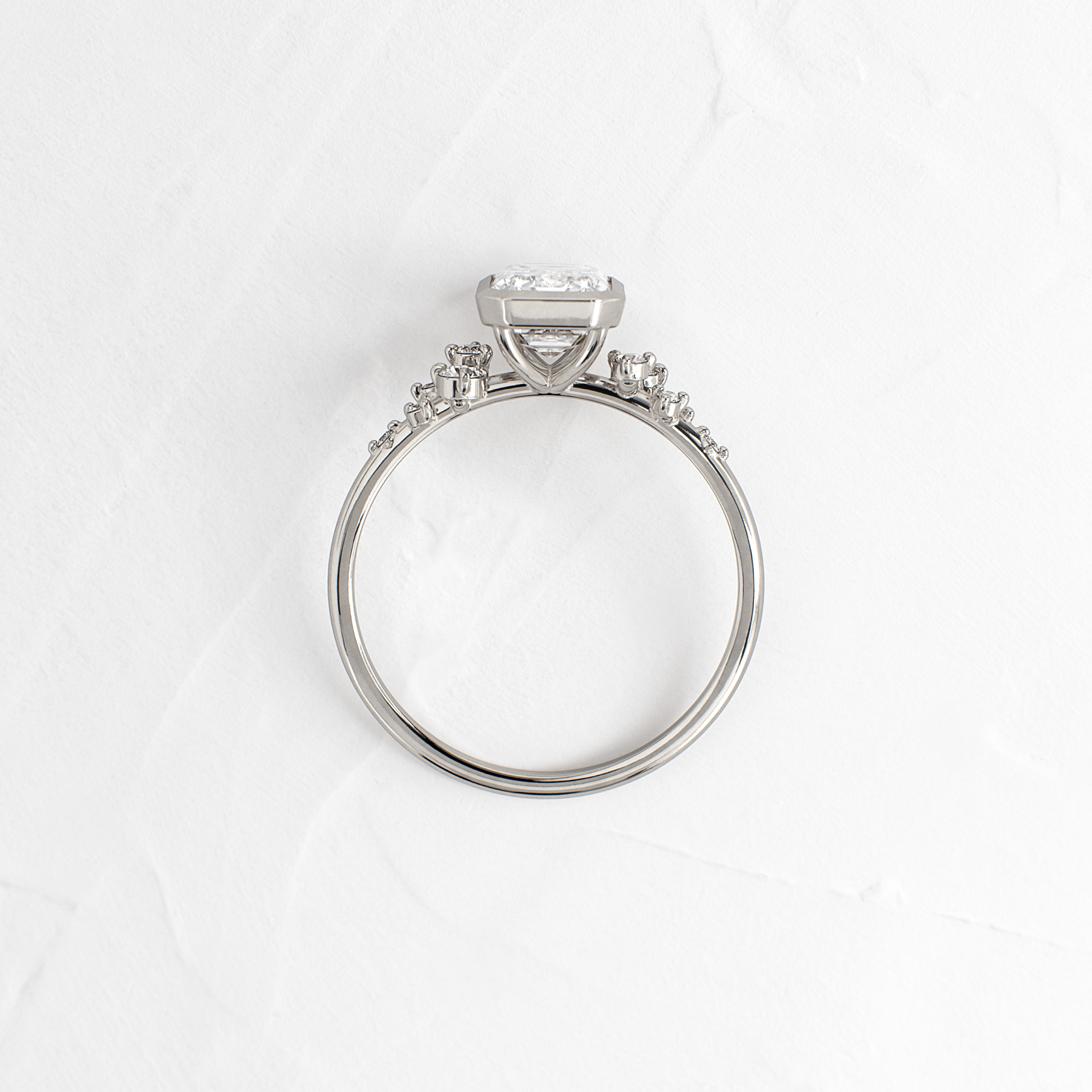 pry Crystal Edge Ring17号 Bezel Snowdrift Ring, Emerald Cut | Melanie Casey Jewelry
