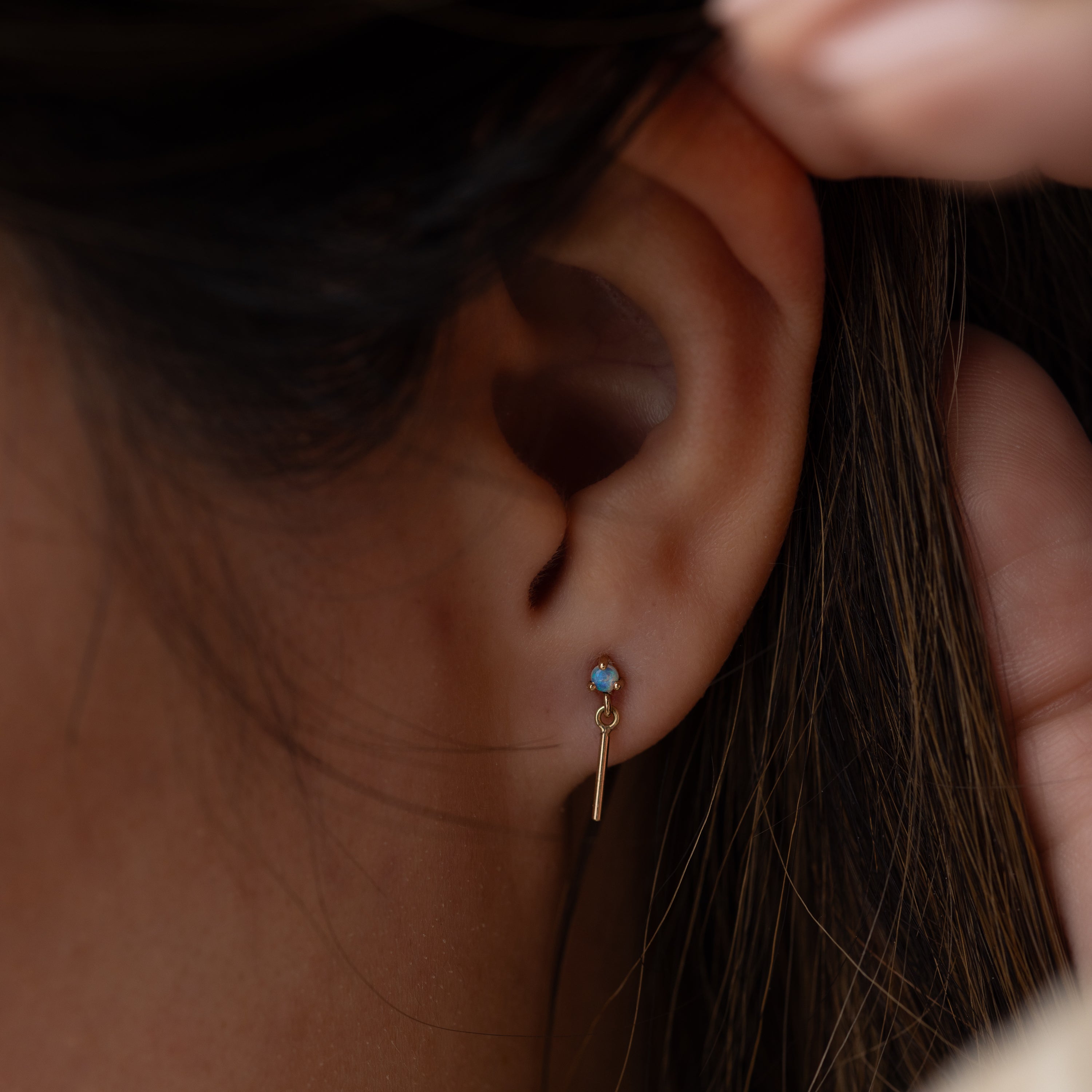 Opal Bar Link Earrings - In Stock | WWAKE | Melanie Casey Jewelry