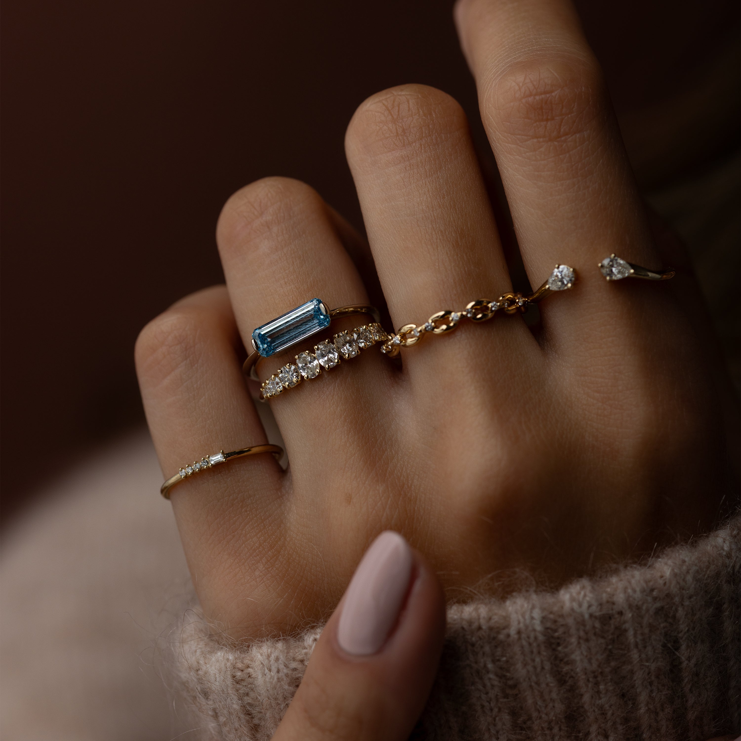 Balladeer Ring, 1.37ct. Lab-Grown Blue Diamond | Melanie Casey Jewelry