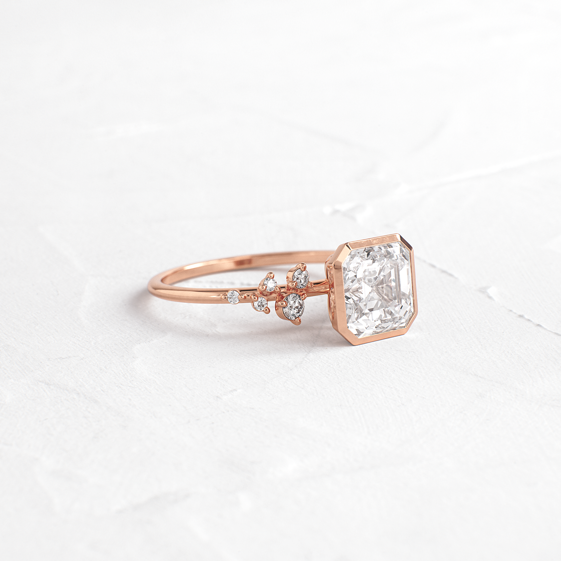 Bezel Snowdrift Ring, Asscher Cut | Melanie Casey Jewelry