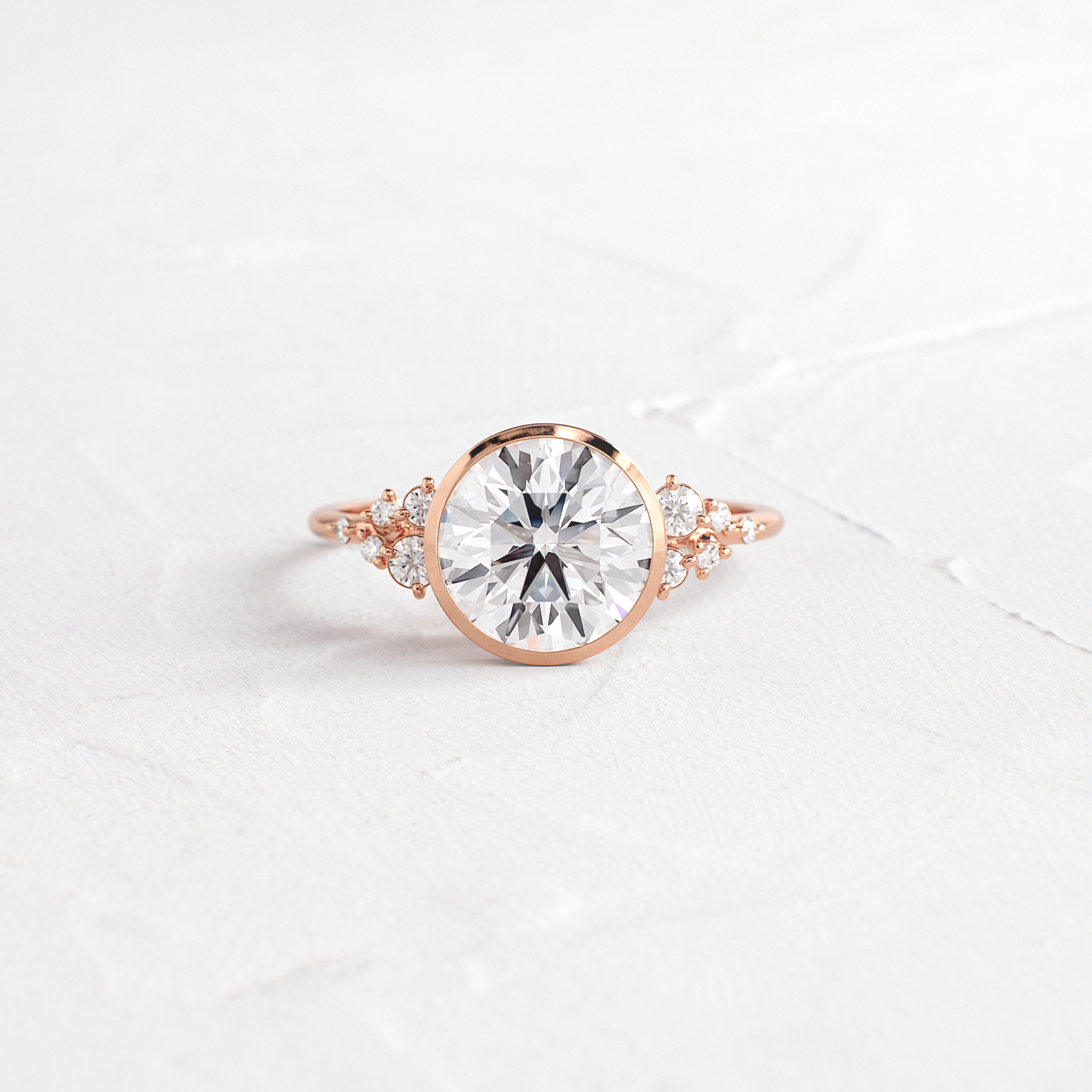 Bezel Snowdrift Ring, Round Cut | Melanie Casey Jewelry