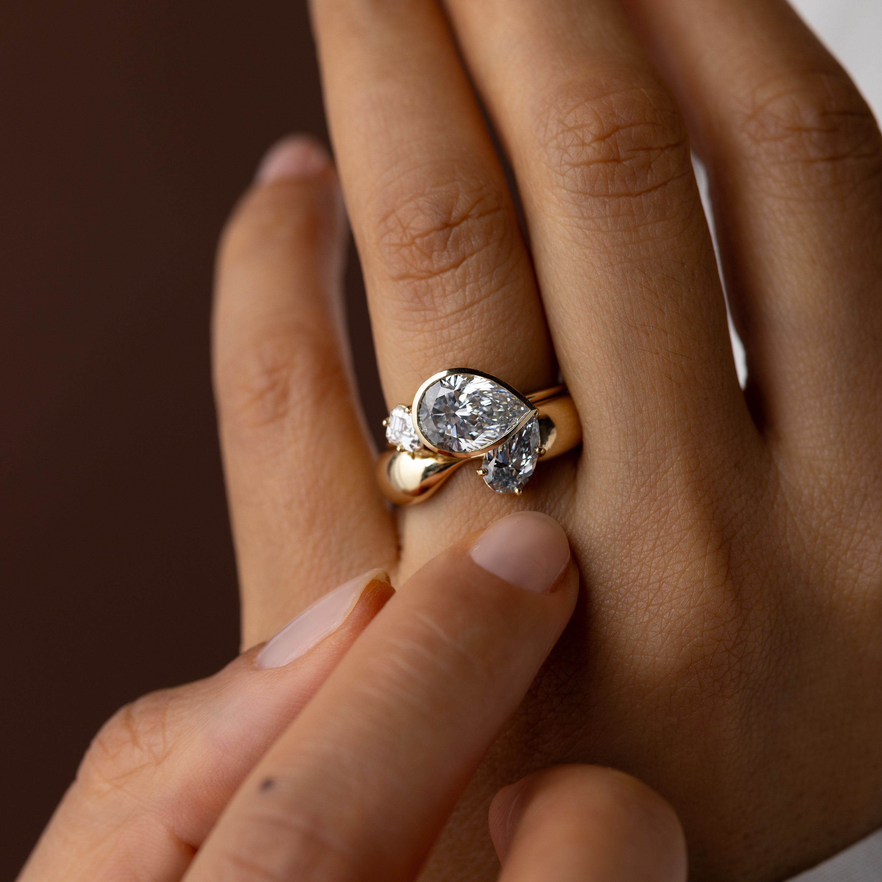 Dialogue Ring, 2.83ct. Lab-Grown Light Blue Diamond | Melanie