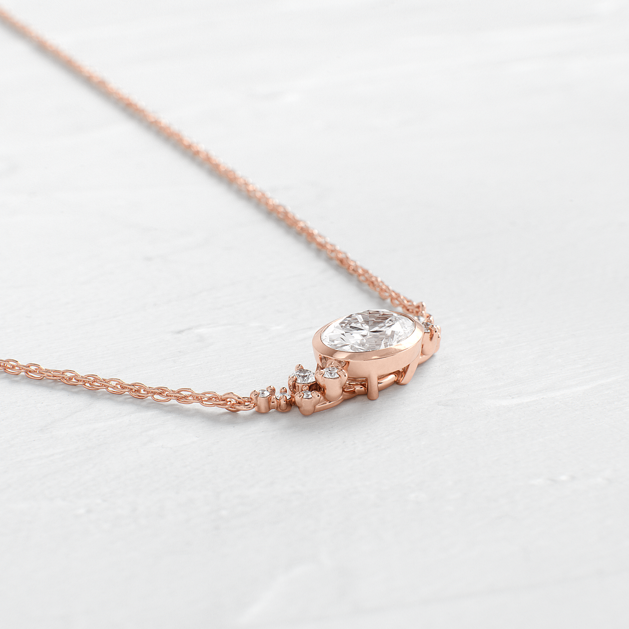 Bezel Snowdrift Necklace, Oval Cut | Melanie Casey