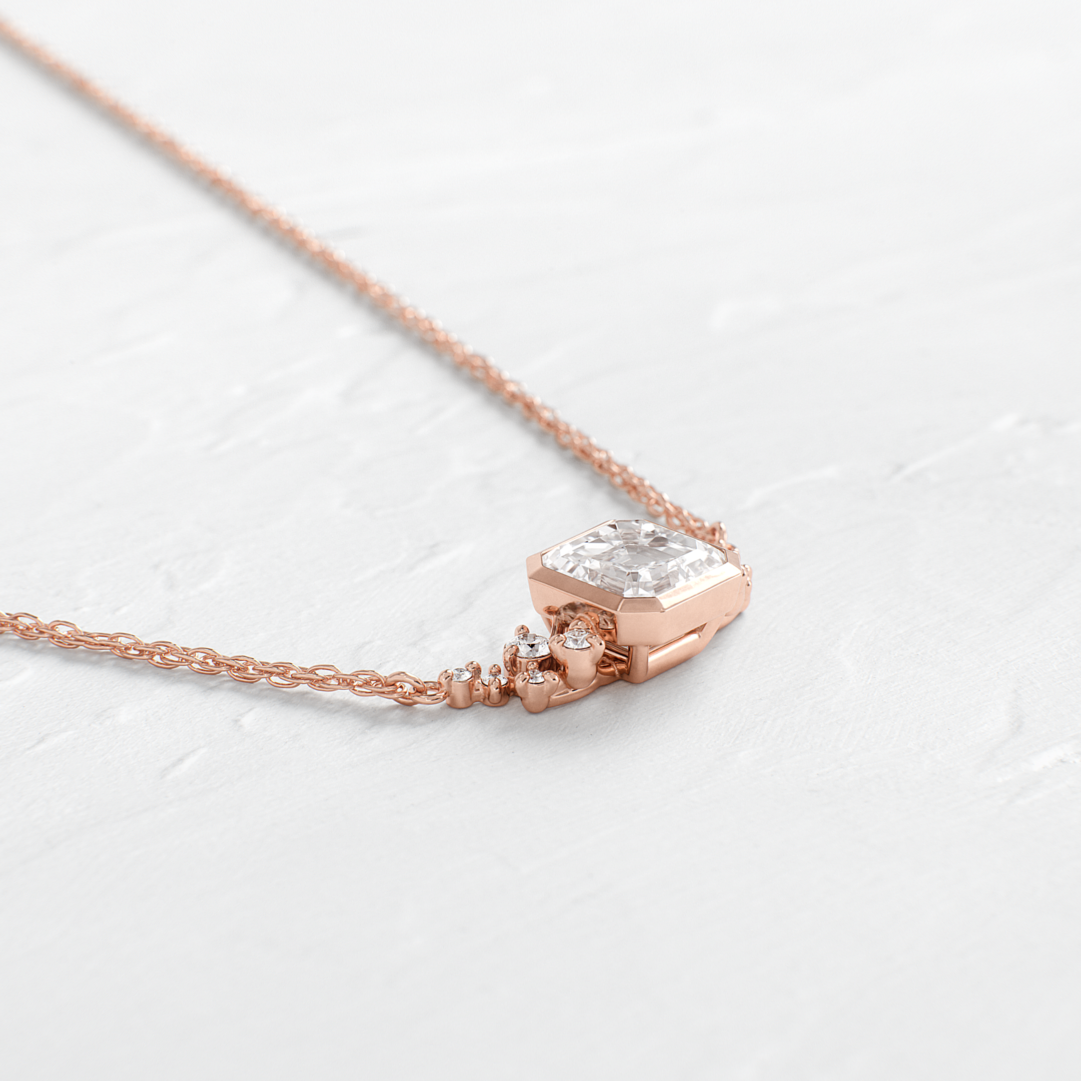 Bezel Snowdrift Necklace, Asscher Cut | Melanie Casey