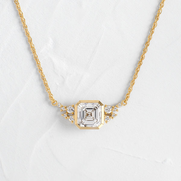 Bezel Snowdrift Necklace, Asscher Cut | Melanie Casey