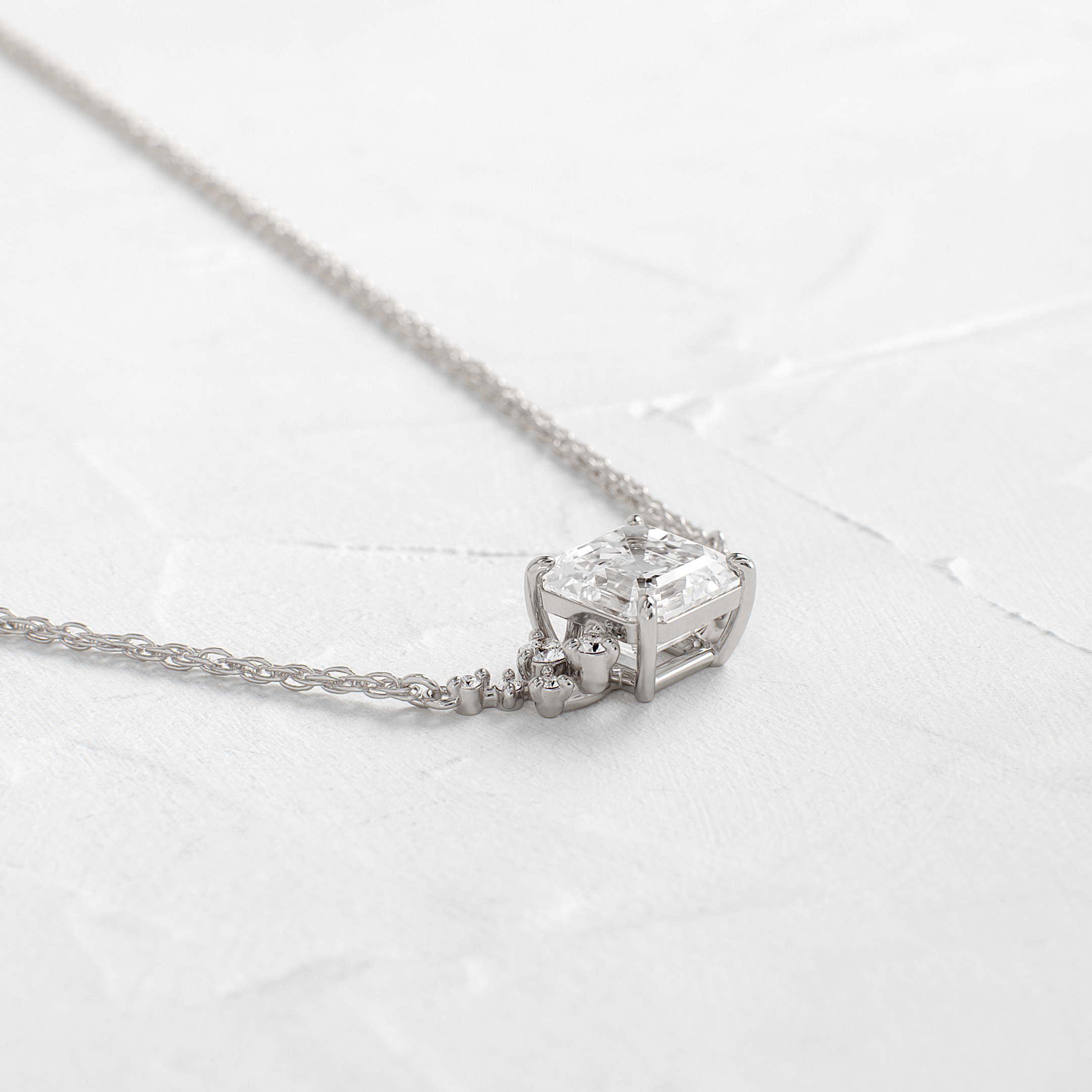 Snowdrift Necklace, Asscher Cut | Melanie Casey