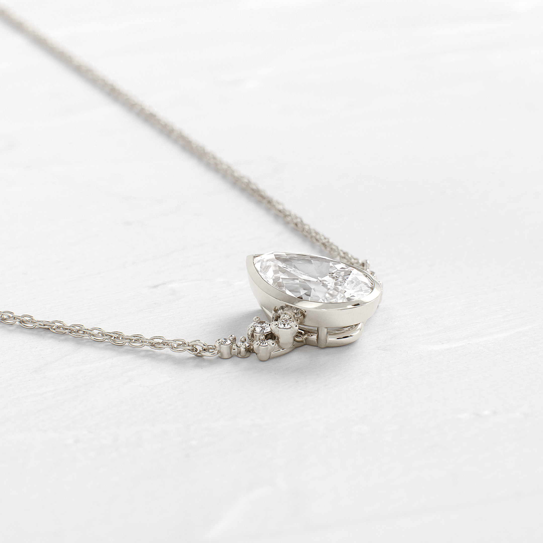 Bezel Snowdrift Necklace, Pear Cut | Melanie Casey