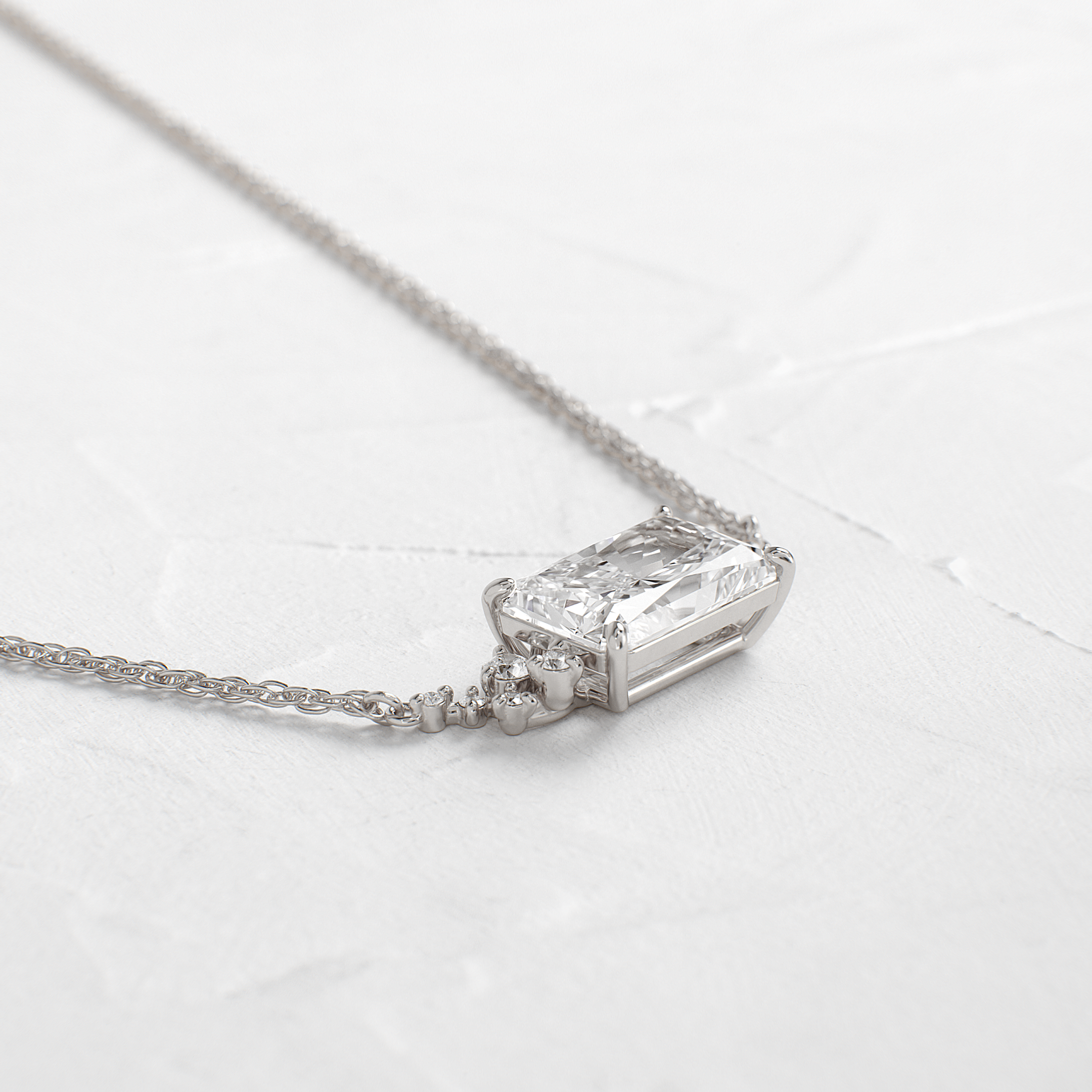 Snowdrift Necklace, Radiant Cut | Melanie Casey