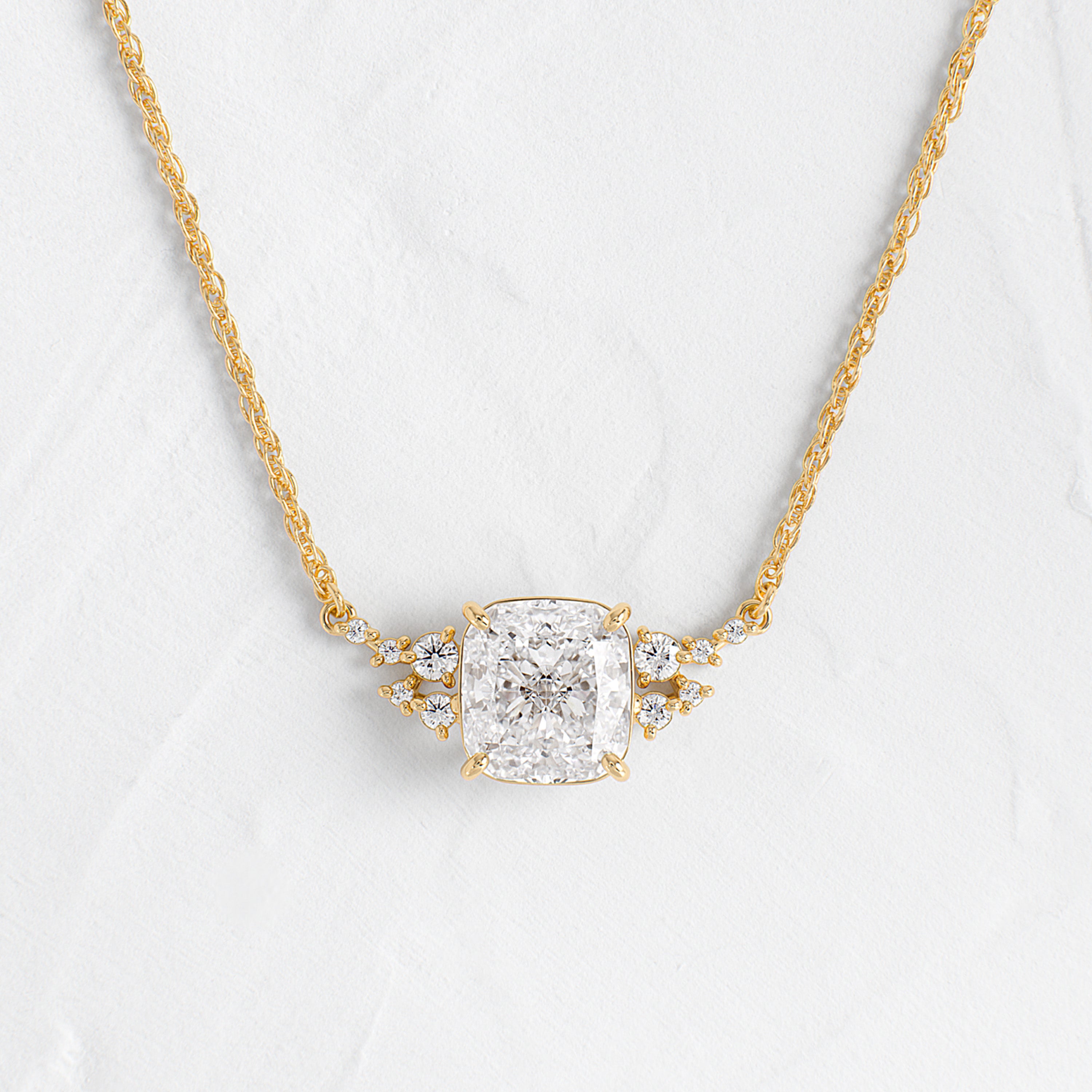 Snowdrift Necklace, Cushion Cut | Melanie Casey