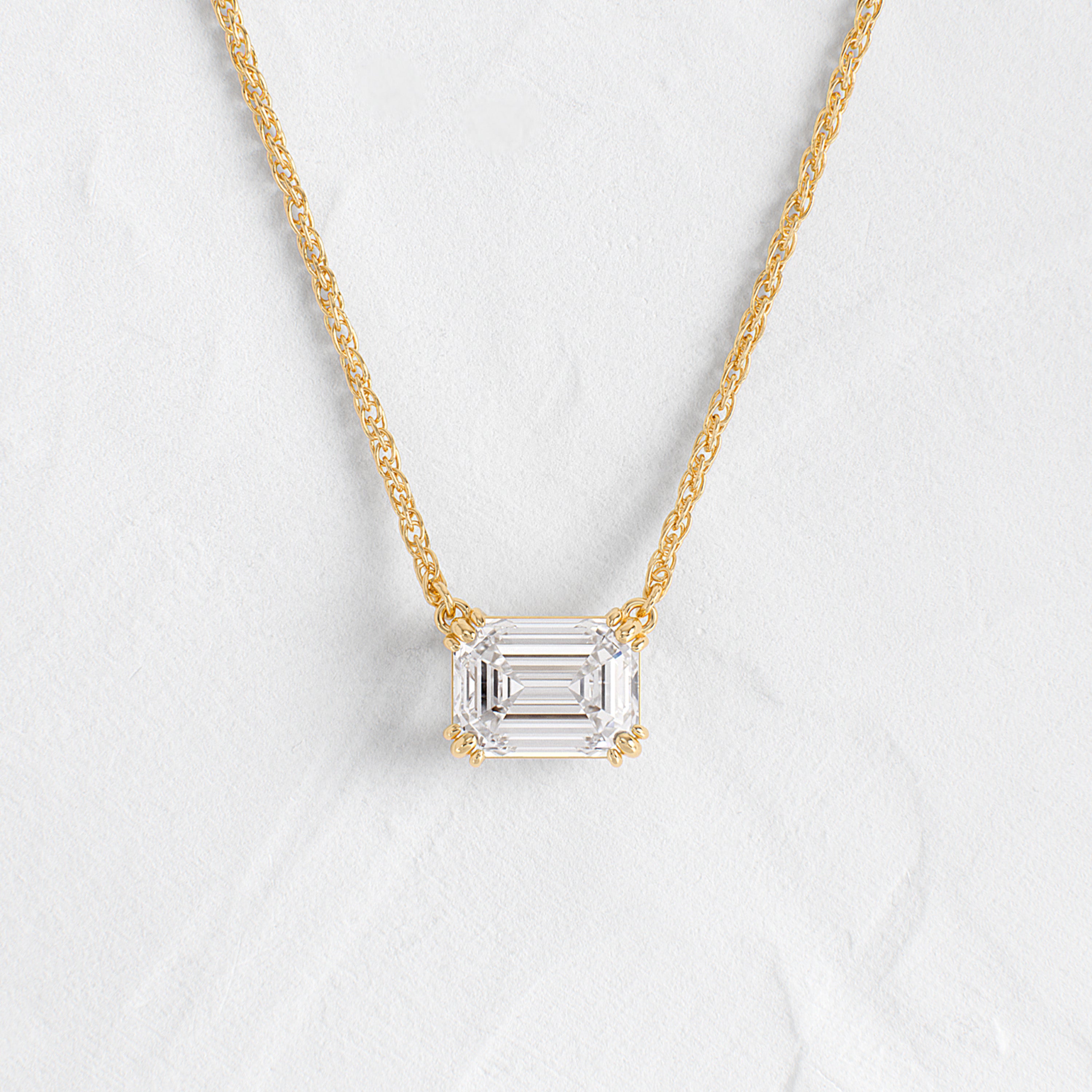 Threaded Necklace, Emerald Cut | Melanie Casey Fine Jewelry