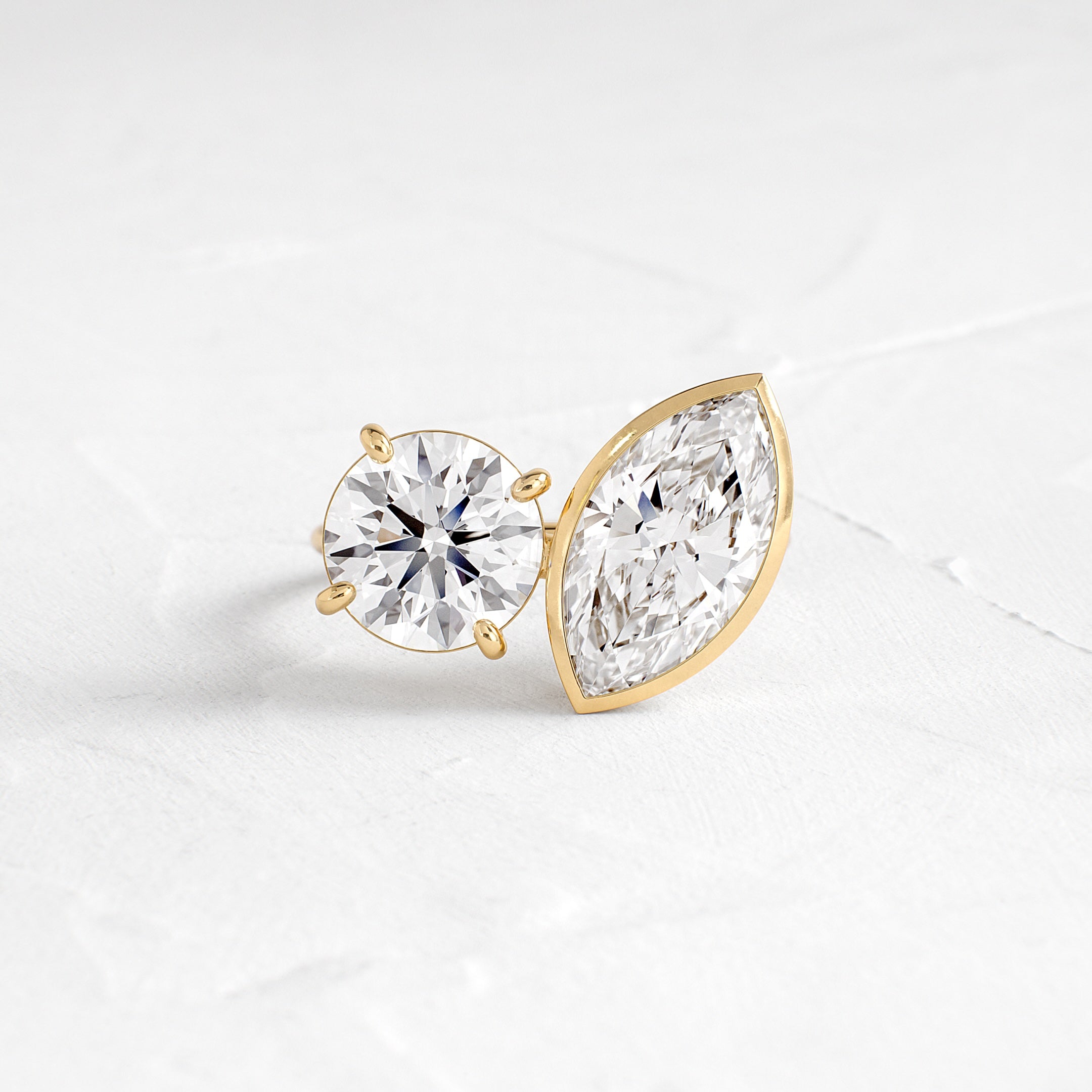 Magnolia Ring, Lab-Grown Round and Marquise Cuts | Melanie Casey