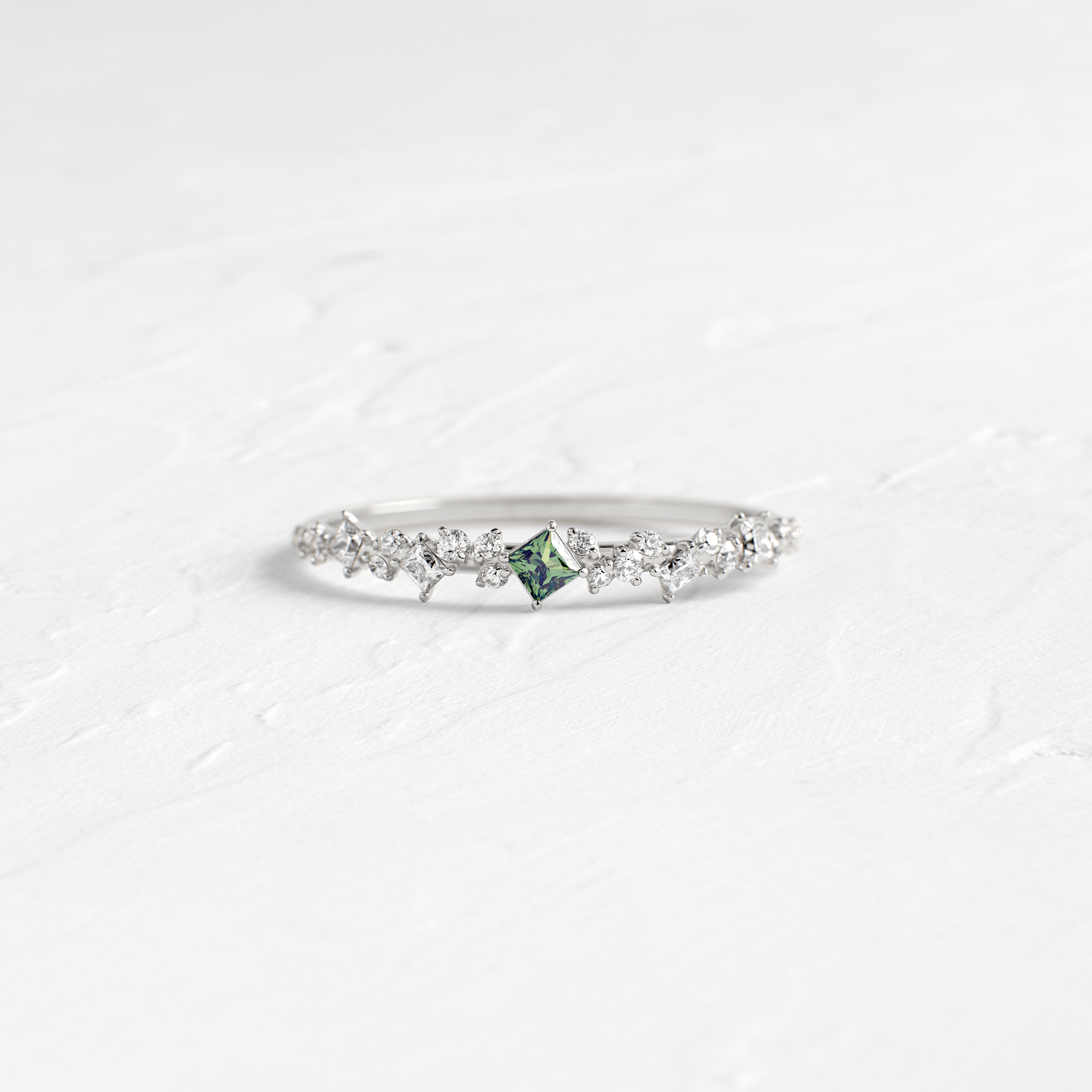 Sprinkle of Sugar Ring in Green Sapphire | Melanie Casey Jewelry