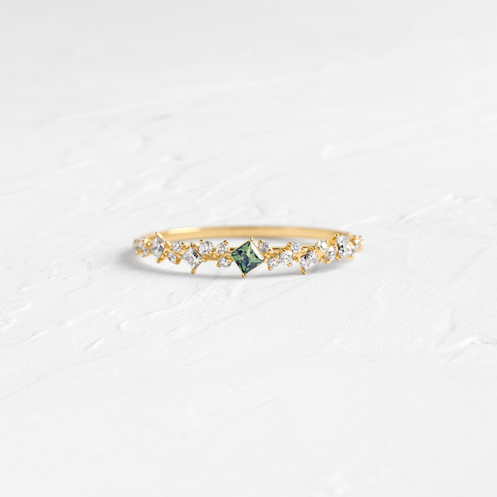 Sprinkle of Sugar Ring in Green Sapphire | Melanie Casey Jewelry