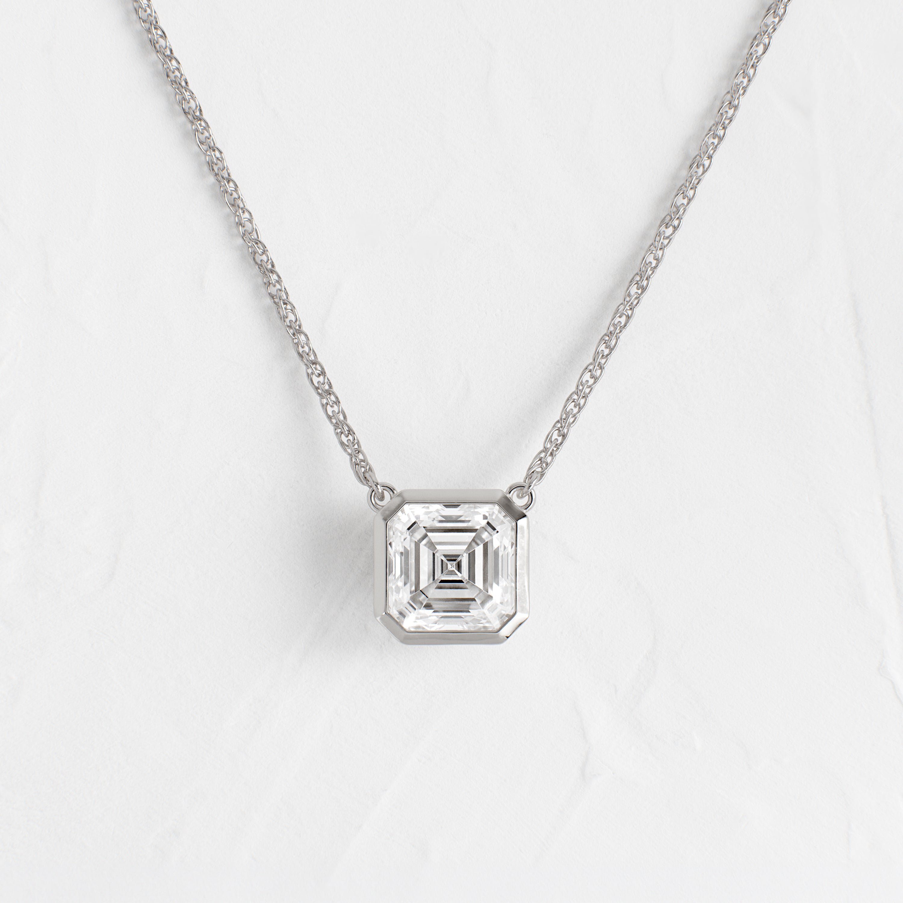 Looking Glass Necklace, Asscher Cut | Melanie Casey Fine Jewelry
